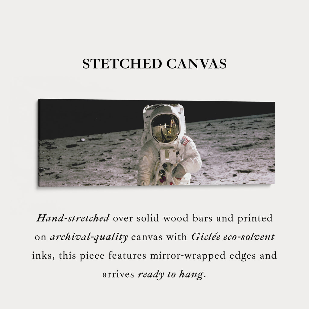Long Horizontal Wall Art Astronaut Moon Walk NASA