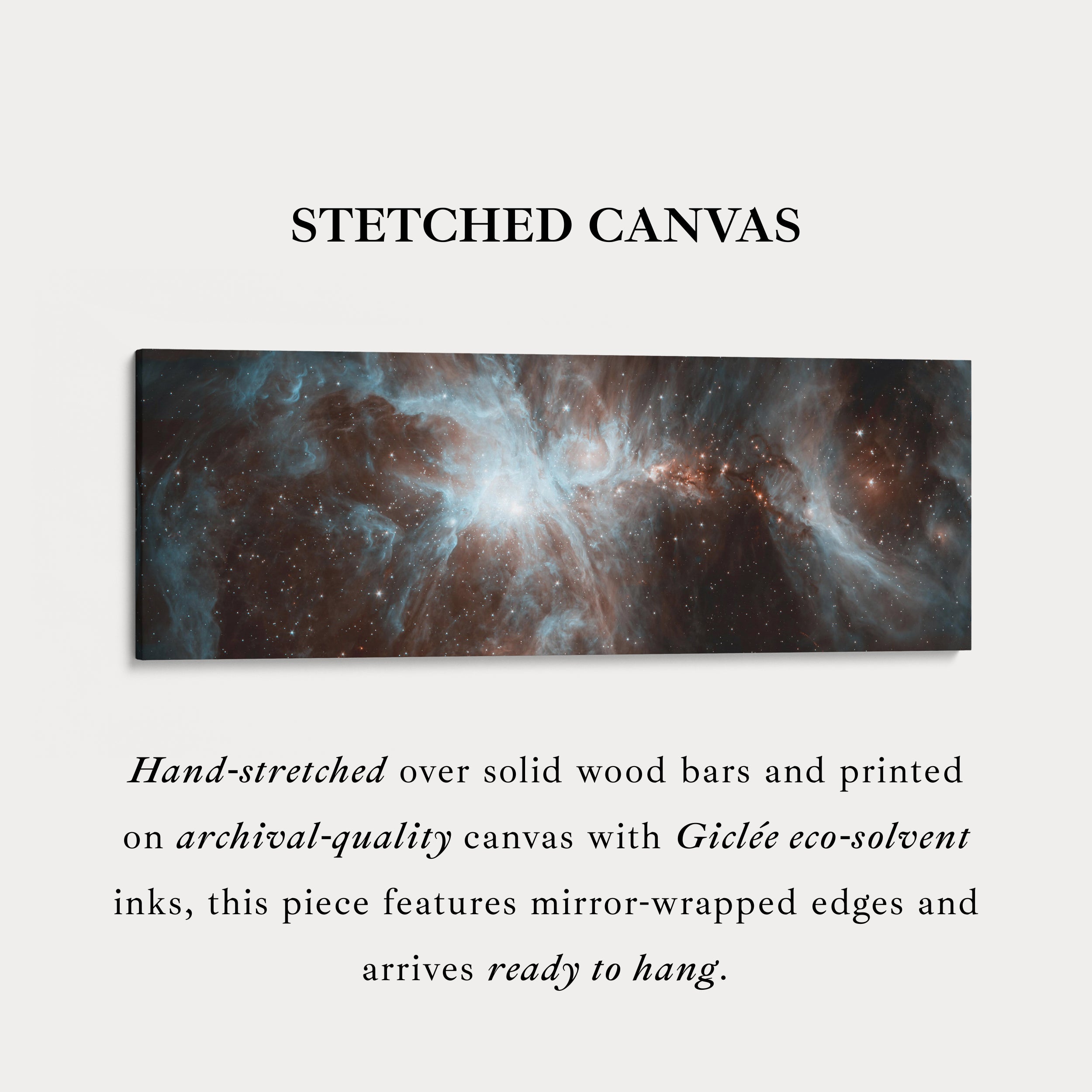 Large Framed Long Horizontal Canvas Hubble Nebula NASA Wall Art