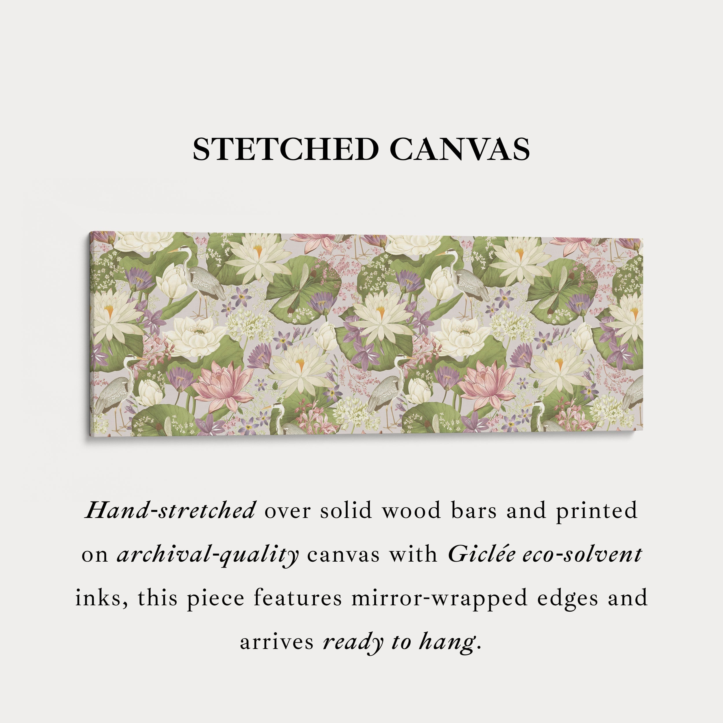 Horizontal Watercolour Iris Flower Botanical Canvas Wall Art