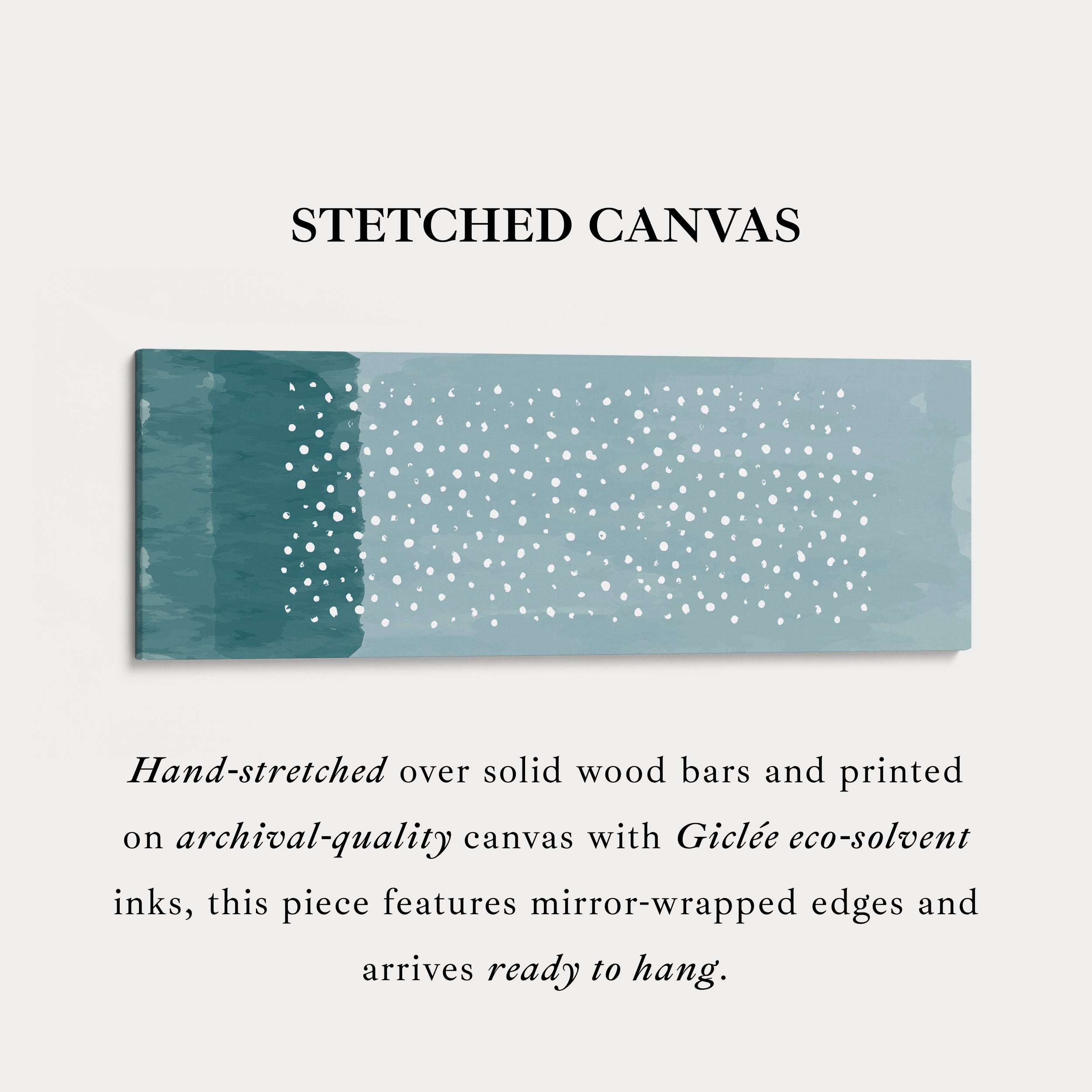 Horizontal Wall Art Soft Blue Dotted Pattern For Bathroom Or Bedroom