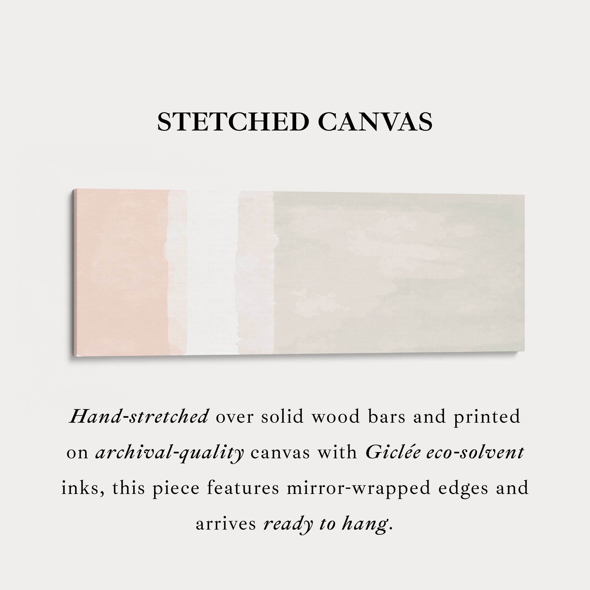 Horizontal Wall Art Light Beige And Cream Minimal Wall Decor For Hallway