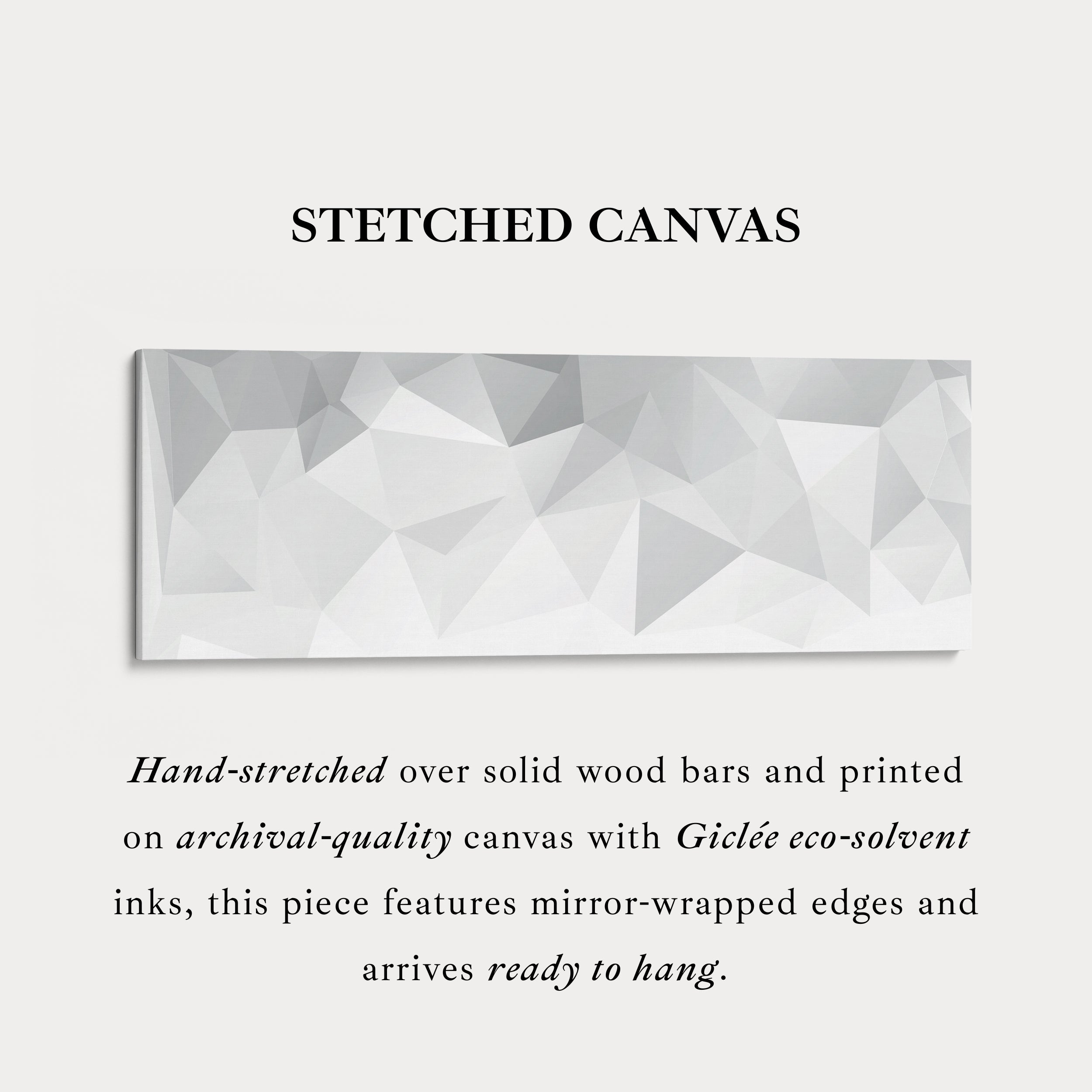 Wide Panoramic Wall Art Grey White Minimalist Long Canvas