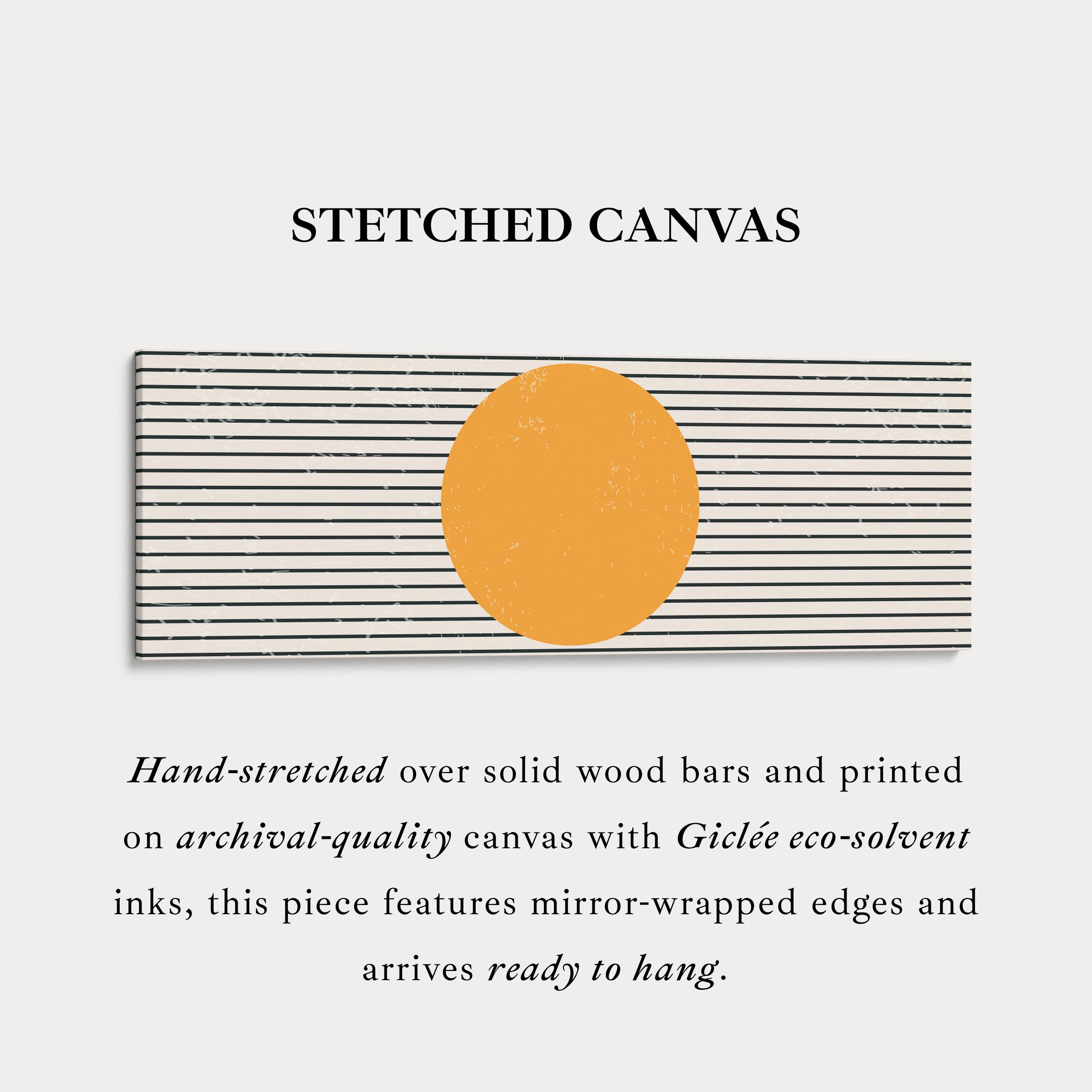 Panoramic Wall Art Beige Black Orange Long Canvas For Living Room