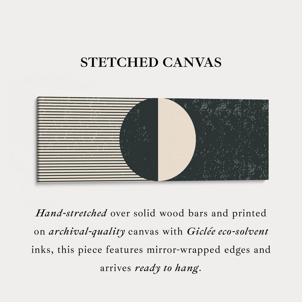 Horizontal Wall Art Beige Black Wide Long Canvas For Living Room