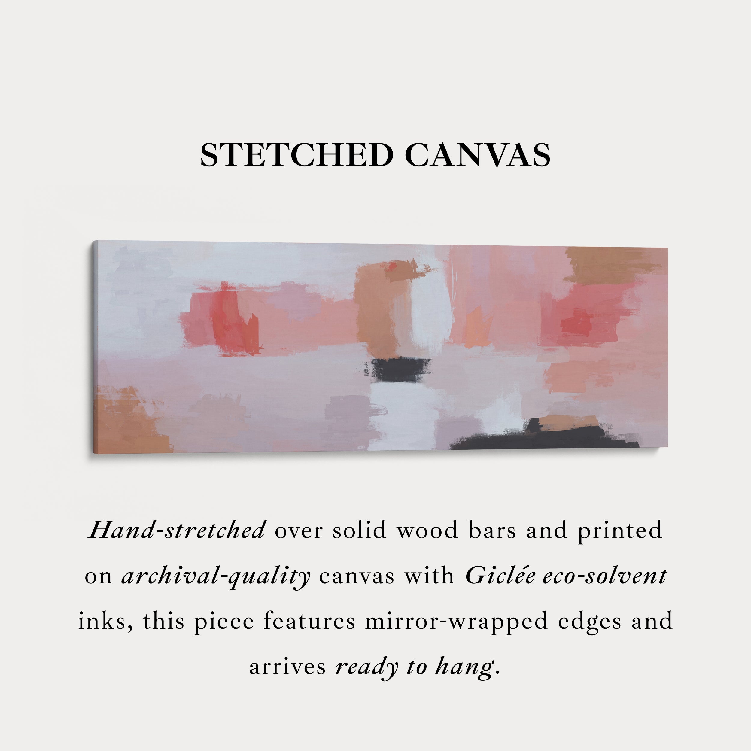 Wide Canvas Calm Pink And Neutral Abstract For Bedroom
