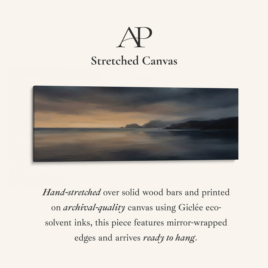Coastal Mountains At Sunset Long Wall Art Panoramic Canvas Living Room