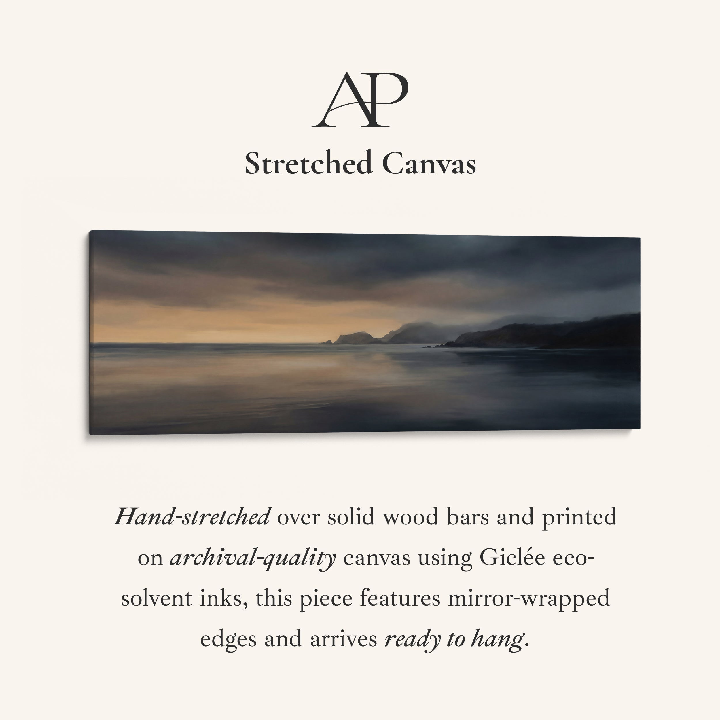 Coastal Mountains At Sunset Long Wall Art Panoramic Canvas Living Room