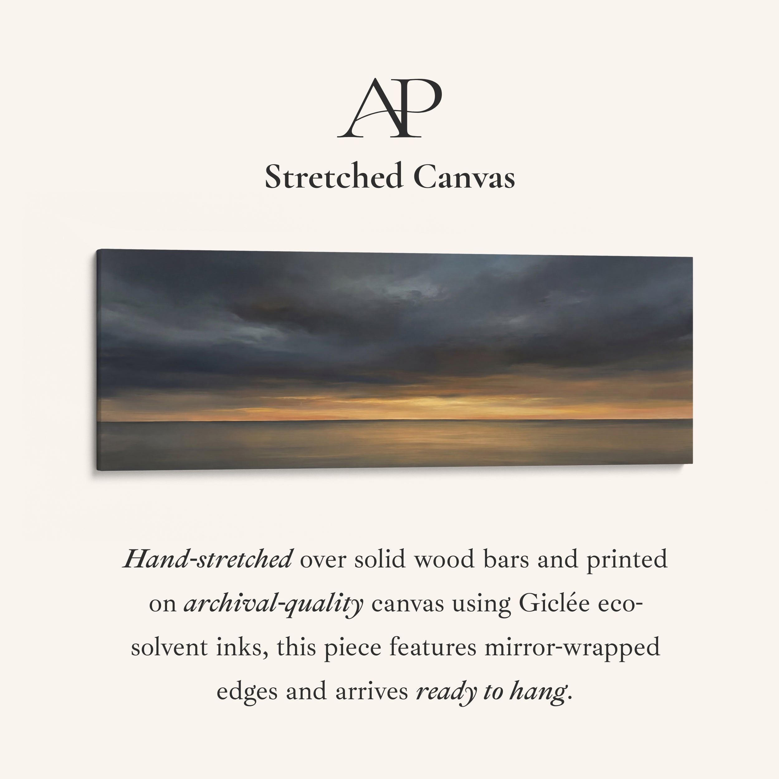 Wide Canvas Dramatic Sunset Over Sea Statement Wall Decor Office
