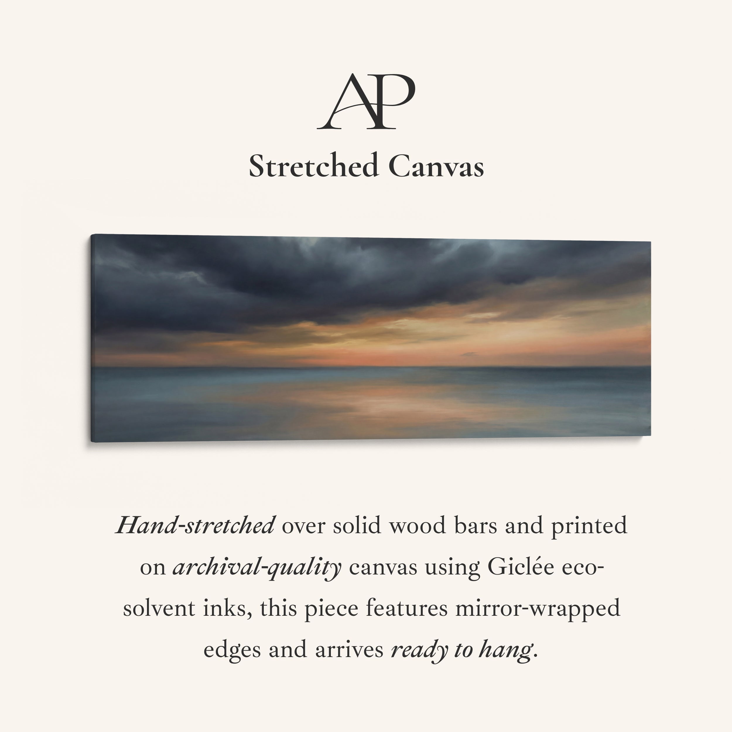 Evening Sea And Clouds Bedroom Wall Art Horizontal Print Living Room