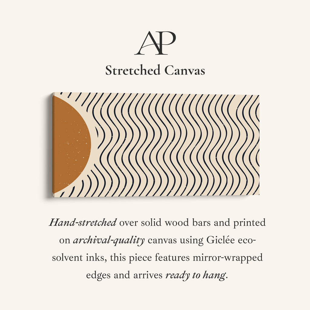 Wide Wall Art Abstract Wavy Line Pattern Extra Wide Canvas For Office