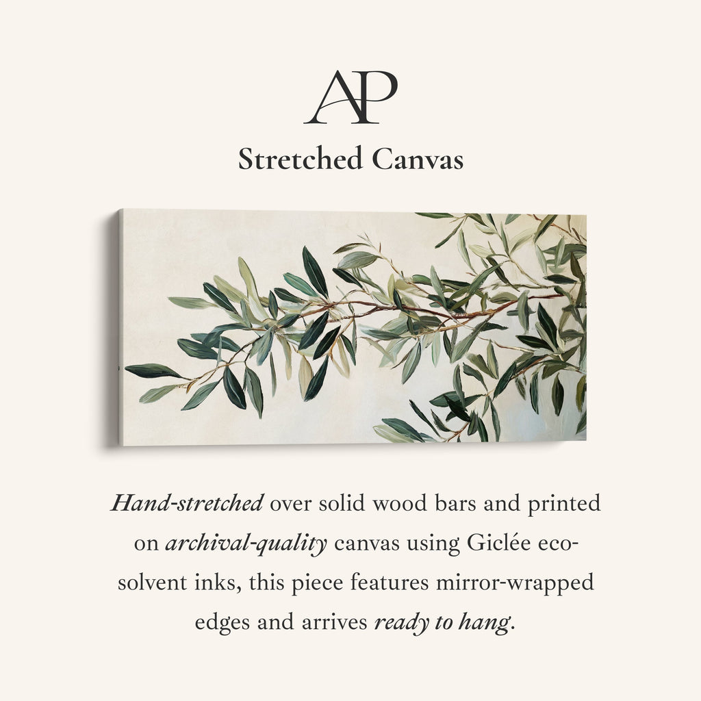 Horizontal Wall Art Olive Branch Oversized Wall Decor For Bedroom