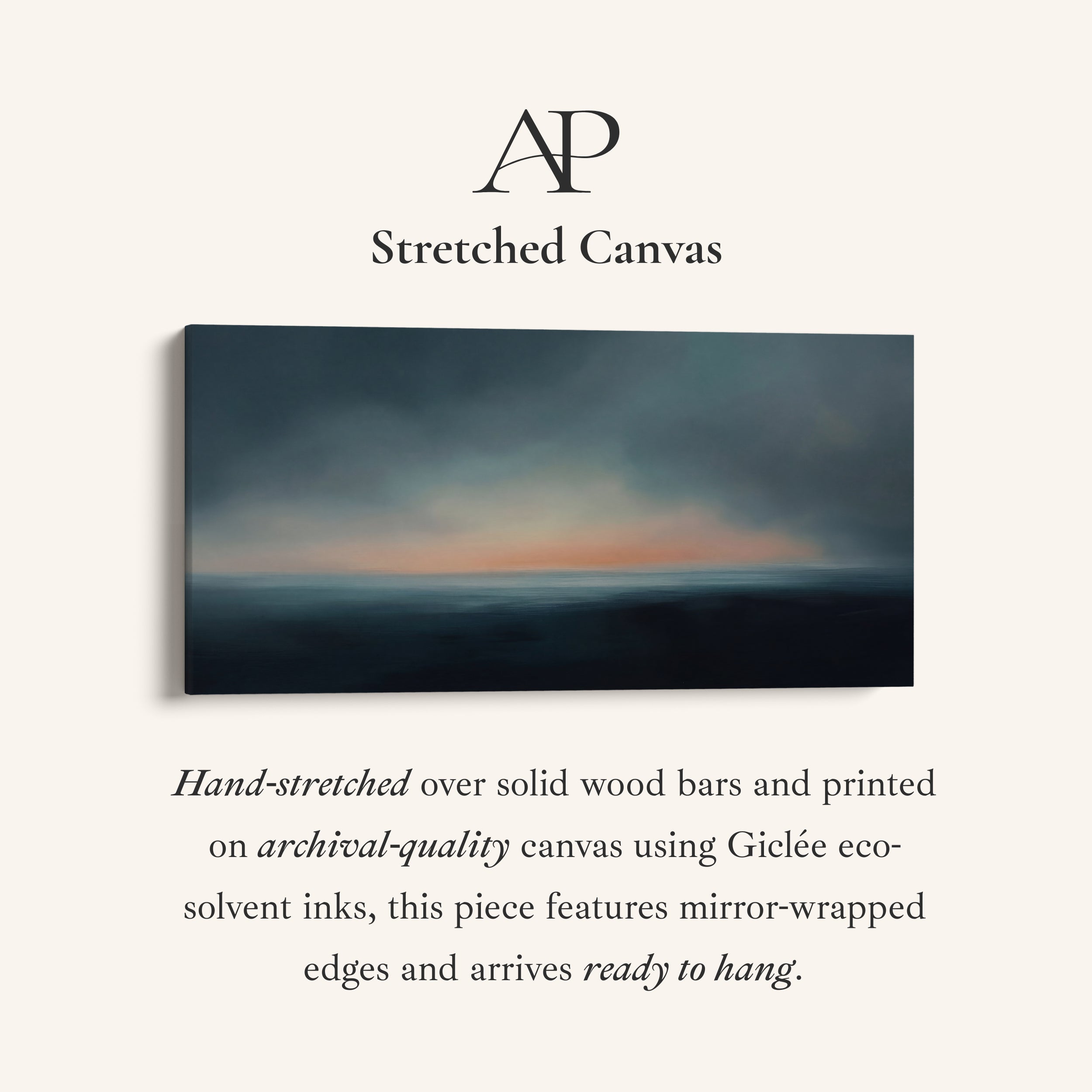 Abstract Ocean Horizon Horizontal Wall Art Statement Wall Decor Bedroom