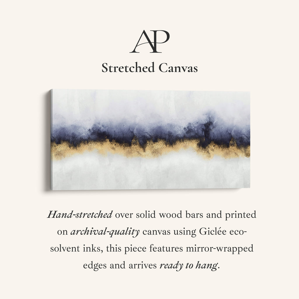Abstract Gold Band Above Sofa Wall Art Horizontal Canvas Print Office