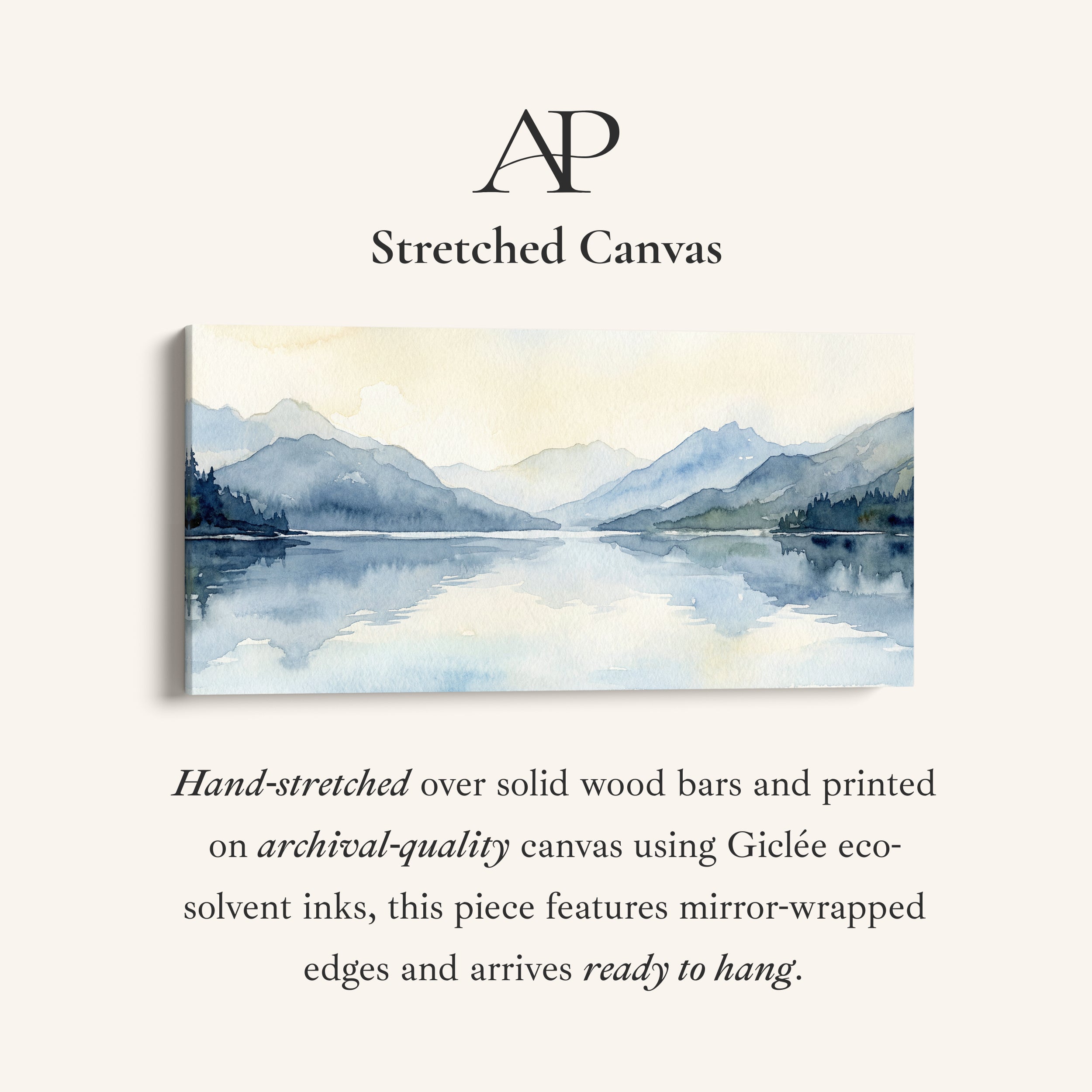 Misty Lake Mountains Wide Canvas Oversized Wall Decor Living Room