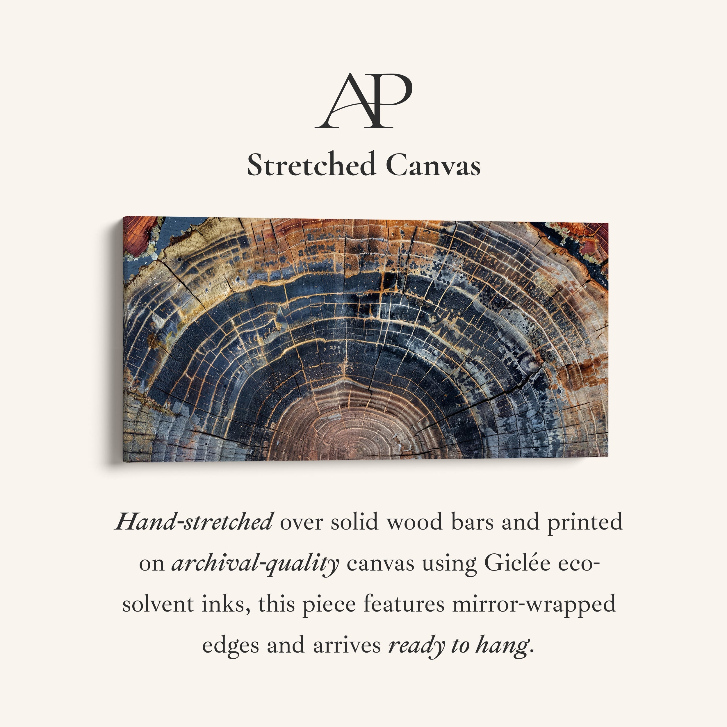 Tree Rings Wide Framed Canvas Extra Wide Canvas Office