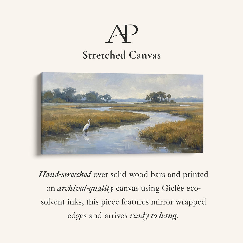 Marshland River Wide Canvas Panoramic Canvas Print For Living Room