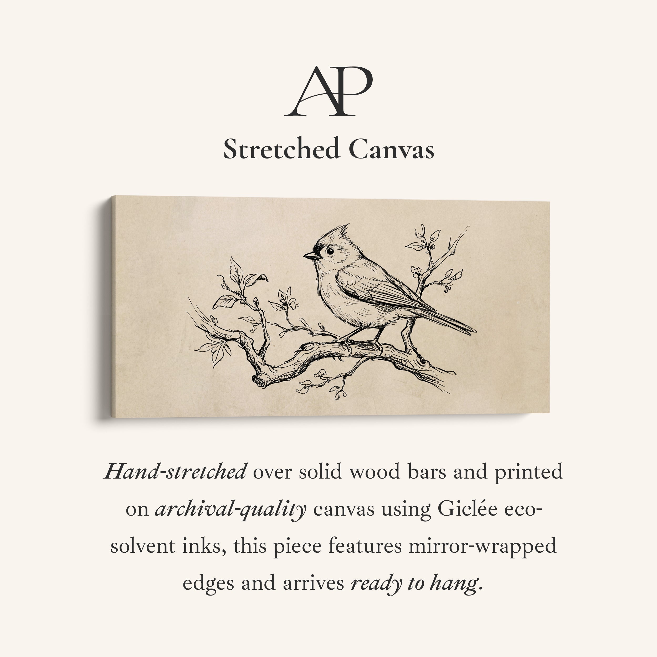 Two Bird Sketches Panoramic Wall Art Oversized Wall Decor For Office