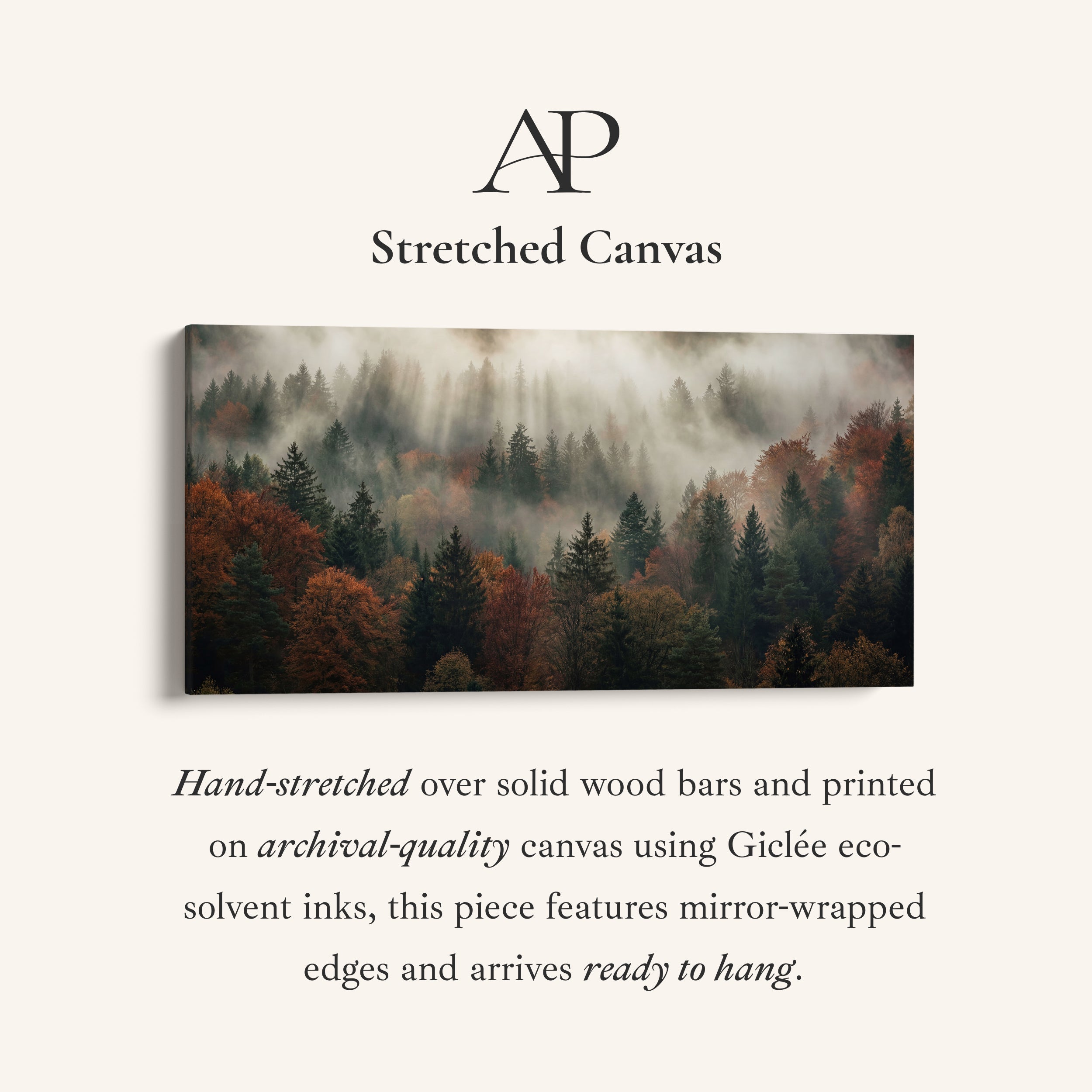 Misty Woodland Bedroom Wall Art Extra Wide Canvas For Hallway