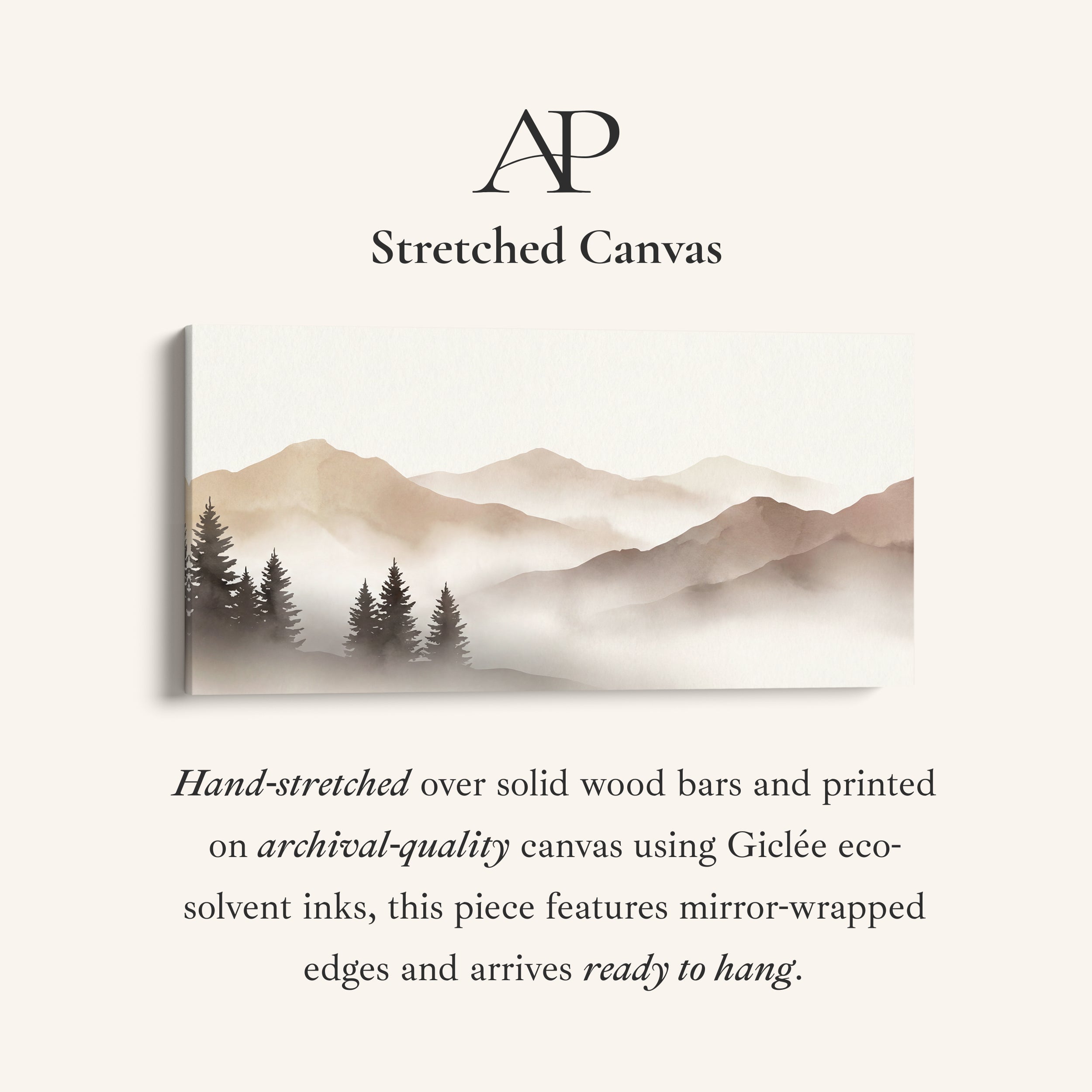 Misty Mountain Layers Large Wall Art Oversized Wall Decor For Office