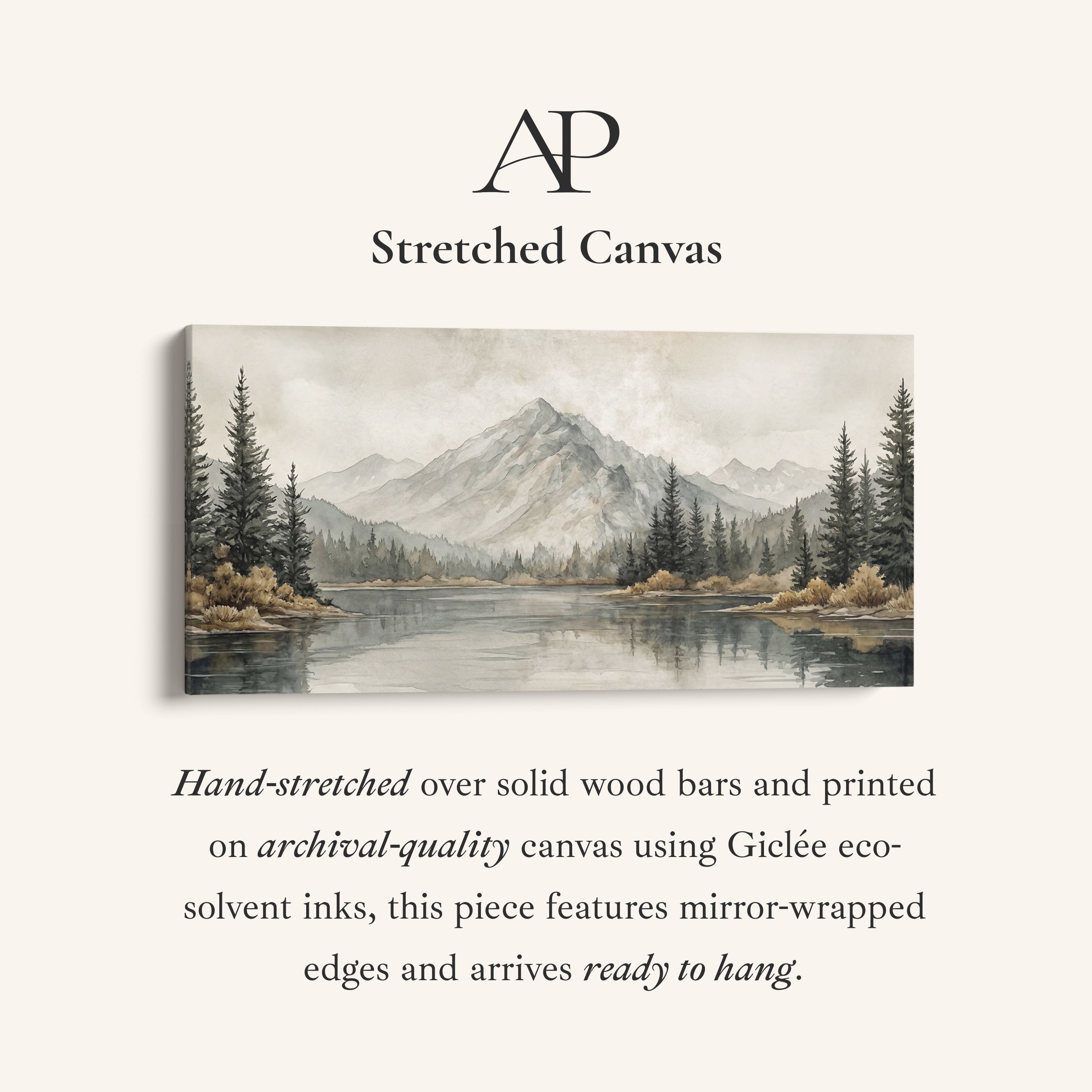 Mountain Lake With Trees Bedroom Wall Art Extra Wide Canvas For Bedroom