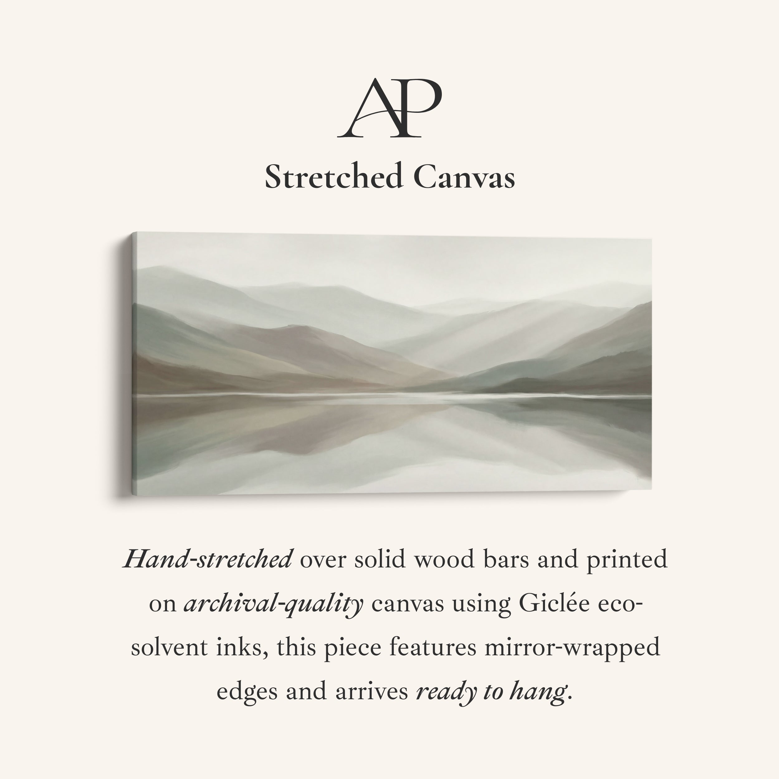 Misty Mountains Above Soft Wall Art Panoramic Canvas Print For Office