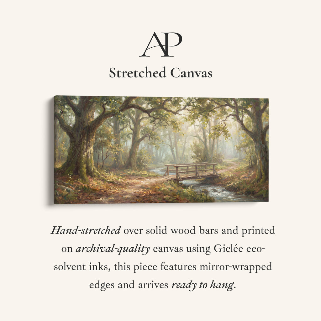 Forest Bridge Wide Framed Canvas Oversized Wall Decor For Living Room