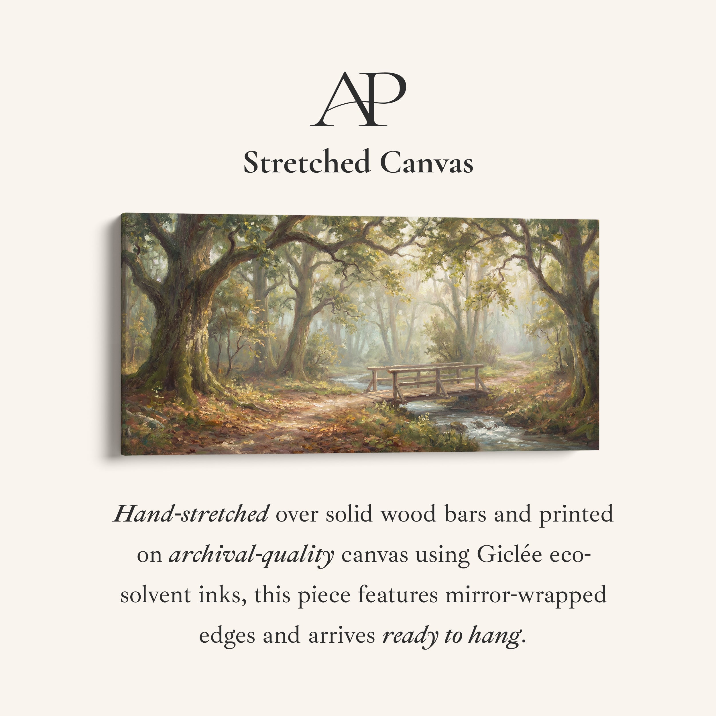 Forest Bridge Wide Framed Canvas Oversized Wall Decor For Living Room