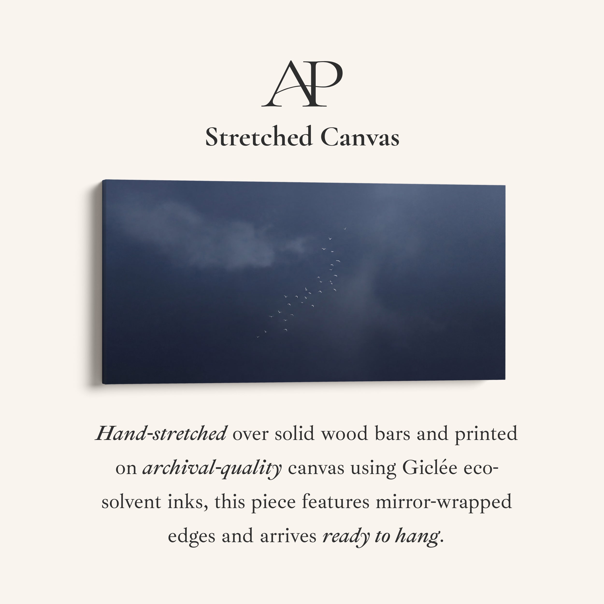 Above Bed Wall Art Birds In Dark Sky Oversized Wall Decor Bedroom