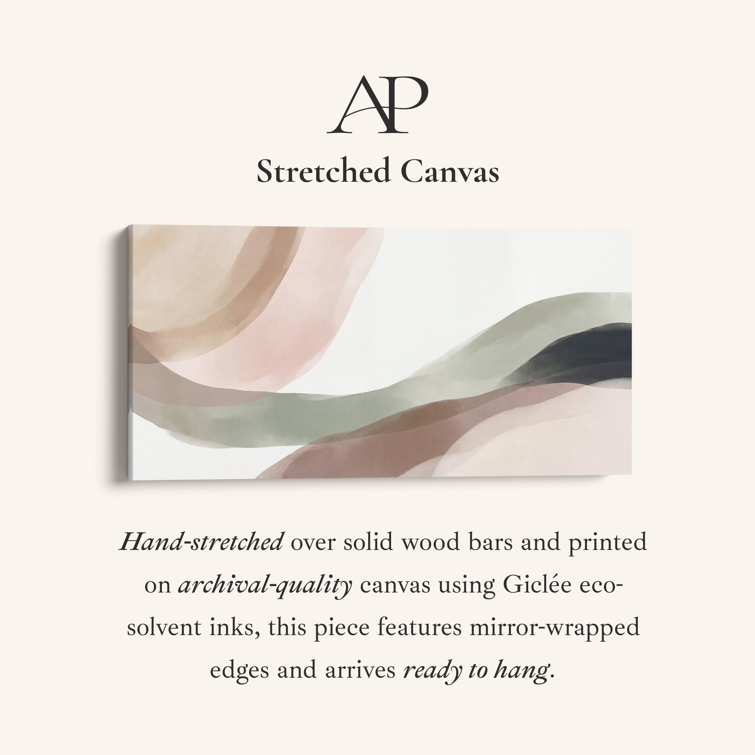 Above Soft Wall Art Abstract Flowing Forms Horizontal Canvas Print Living Room