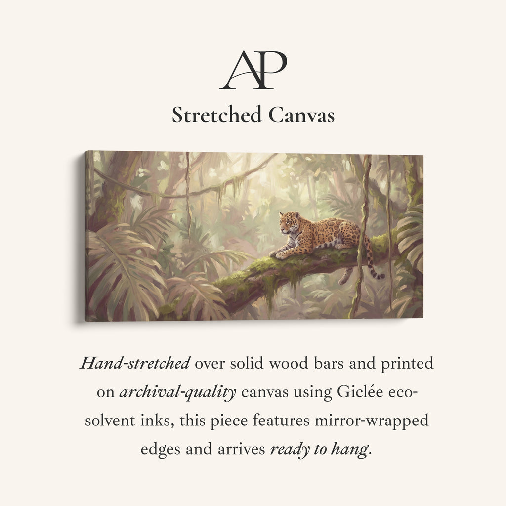 Wide Framed Canvas Leopard In Jungle Extra Wide Canvas Living Room