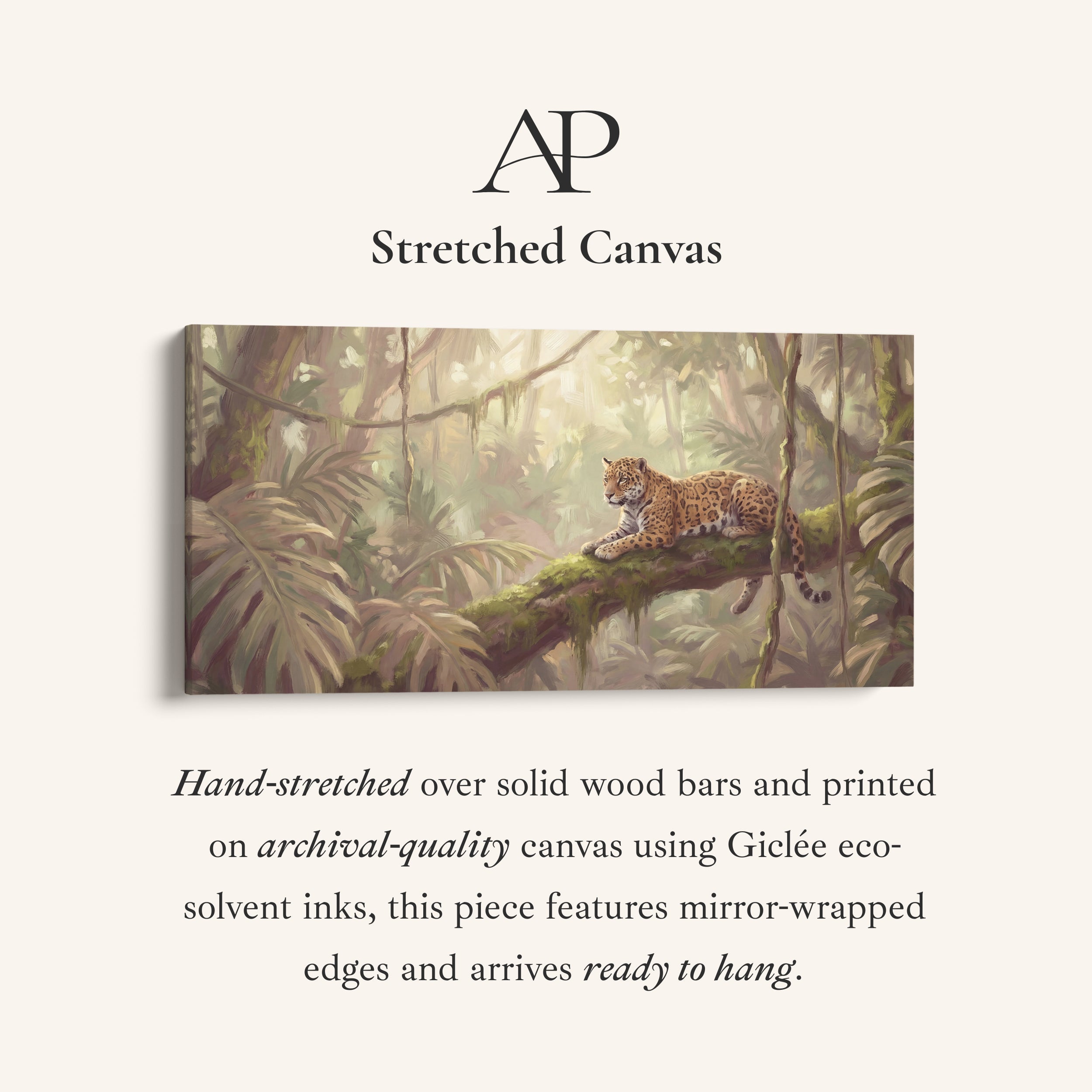 Wide Framed Canvas Leopard In Jungle Extra Wide Canvas Living Room