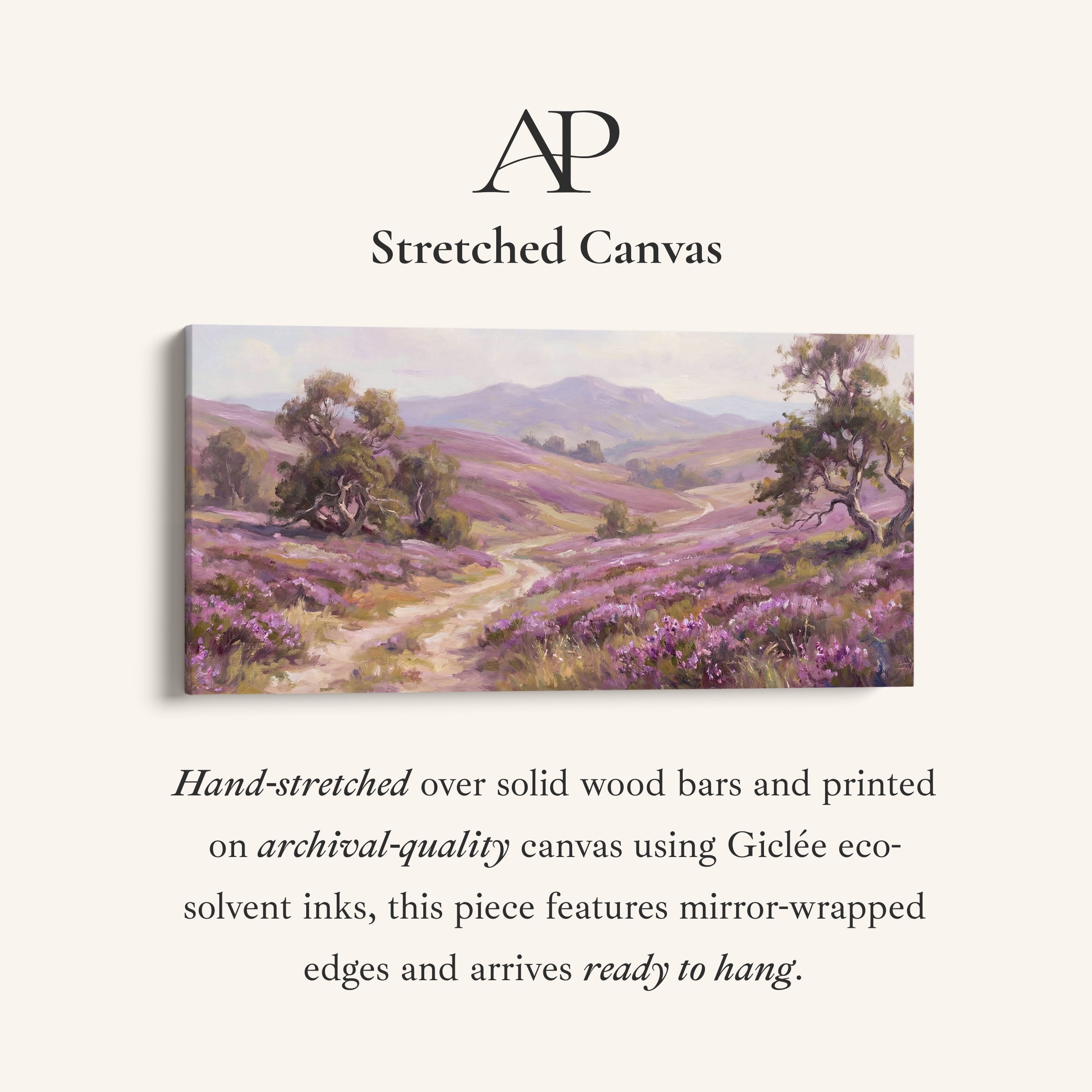 Heather Hills panoramic wall art Extra Wide Canvas Living Room