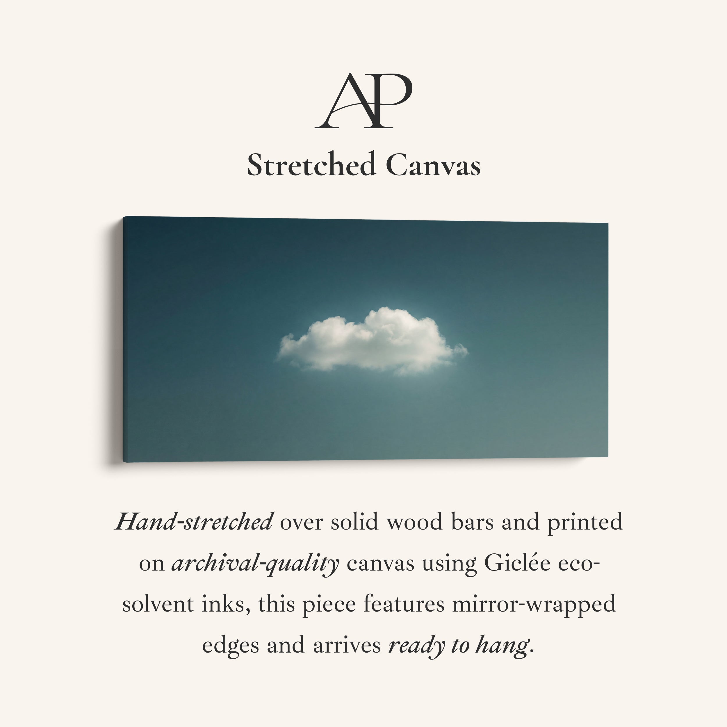 Single Cloud In Sky Wide Framed Canvas For Bedroom
