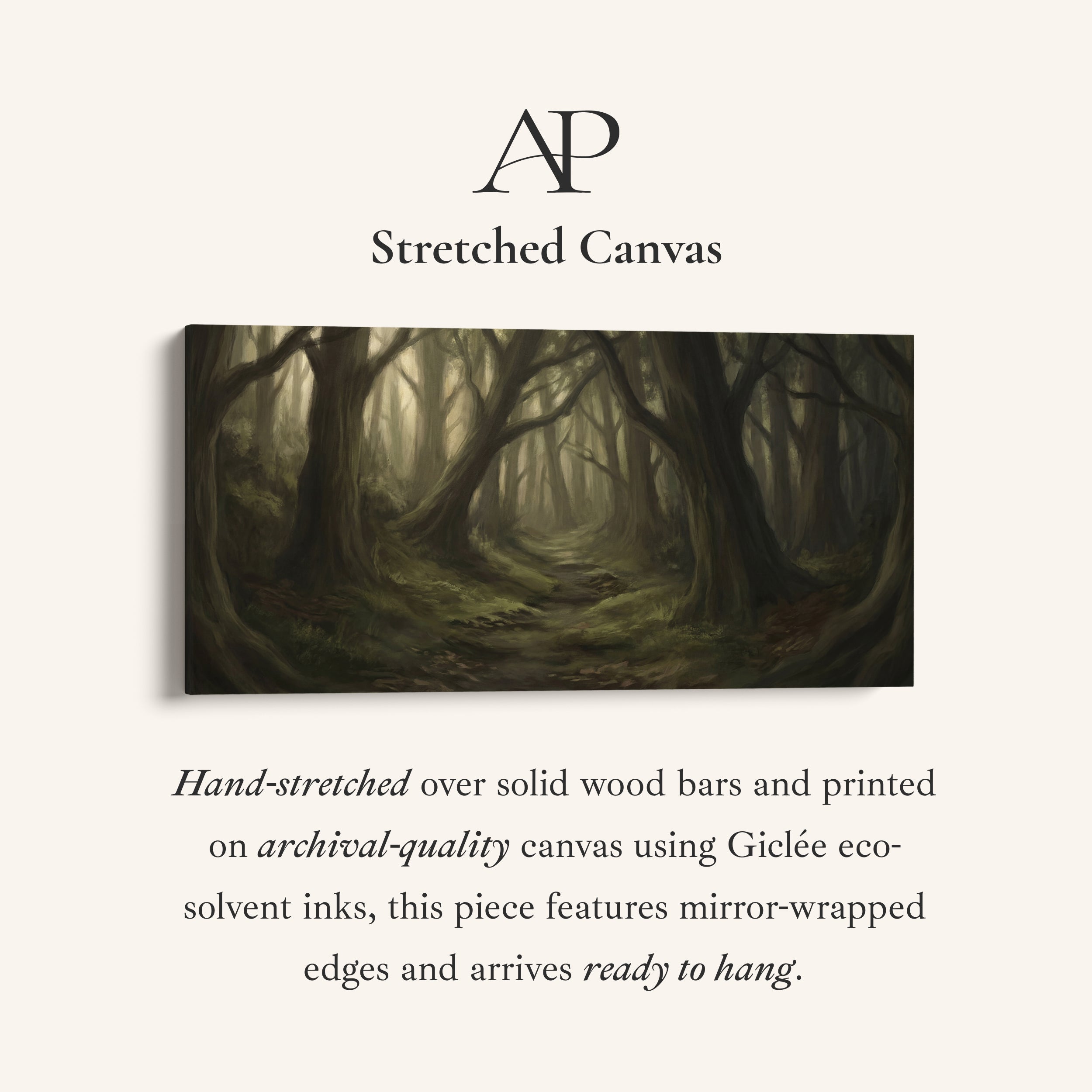 Misty Forest Path Horizontal Wall Art Statement Wall Decor For Hallway