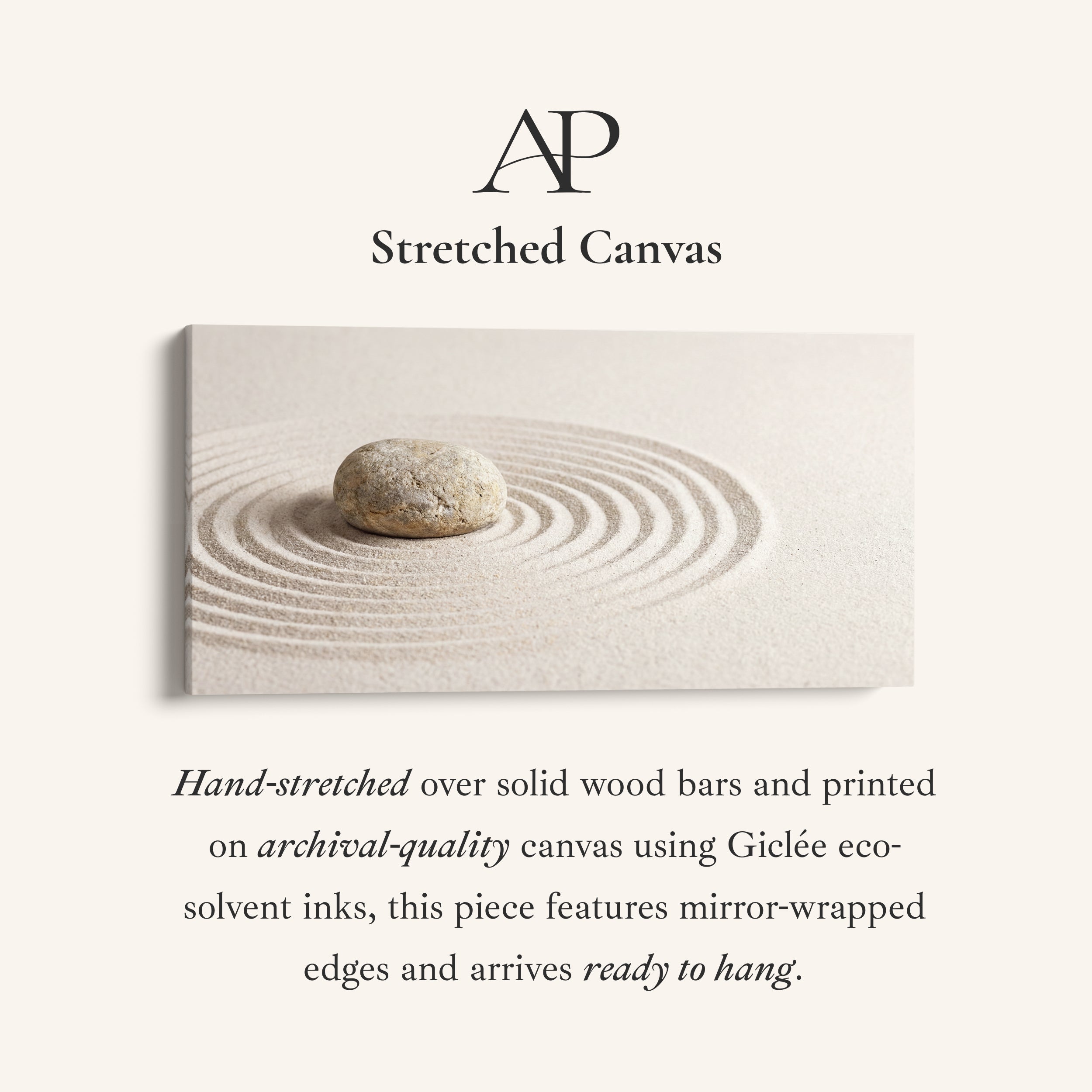 Zen Stone Above Bed Wall Art Horizontal Canvas Print For Living Room