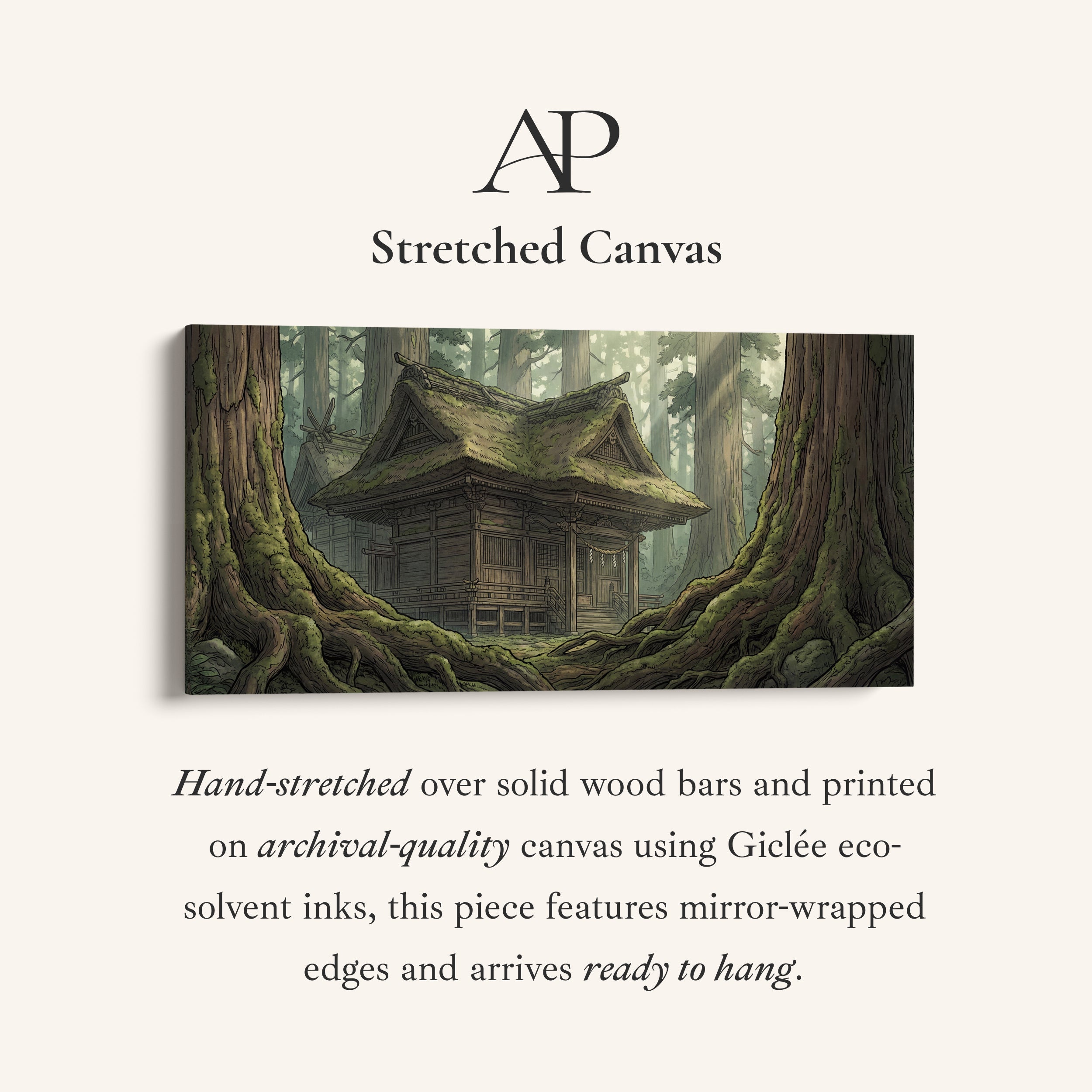 Forest Shrine Above Soft Wall Art Panoramic Canvas Print For Hallway