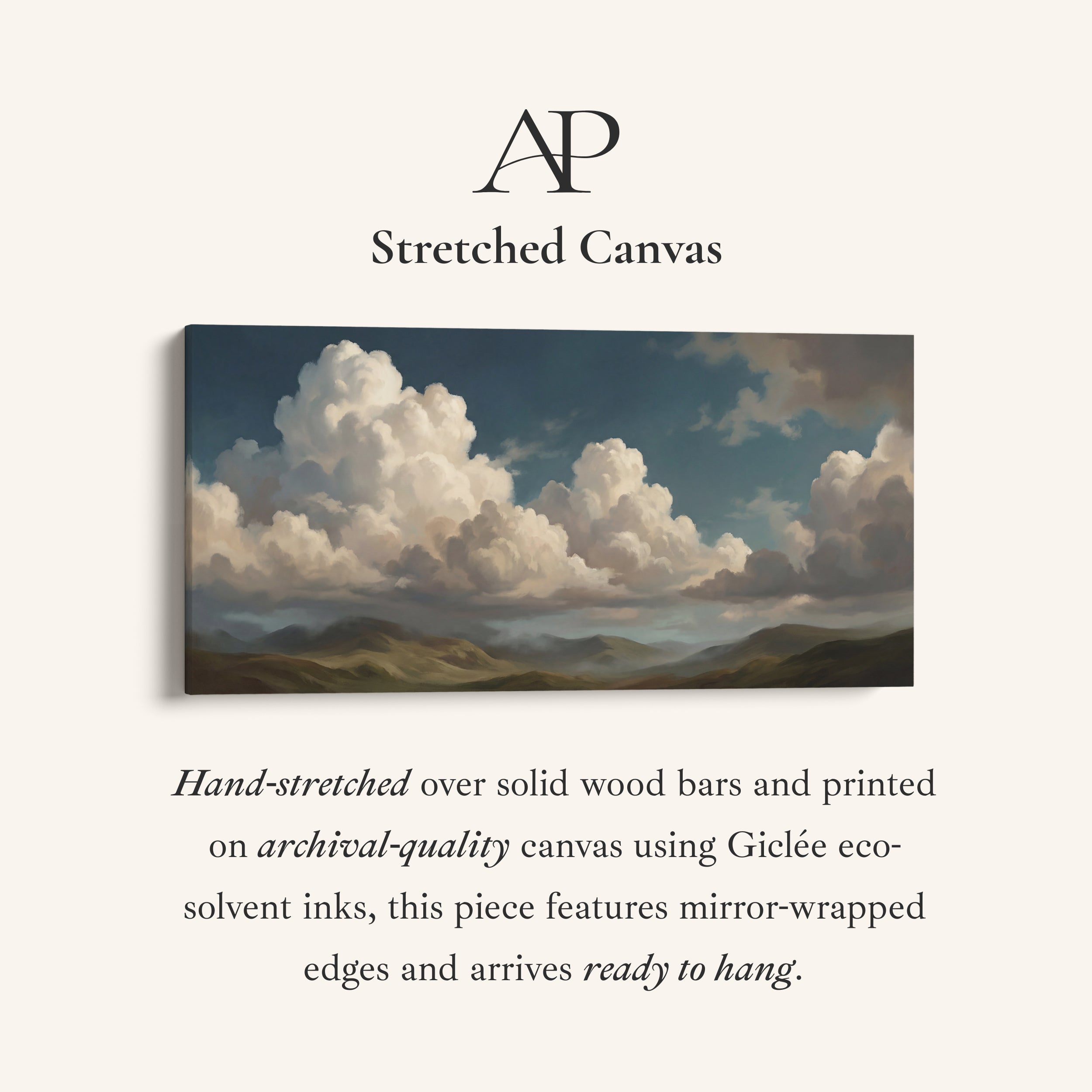Clouds Over Hills Large Wall Art Oversized Wall Decor For Office
