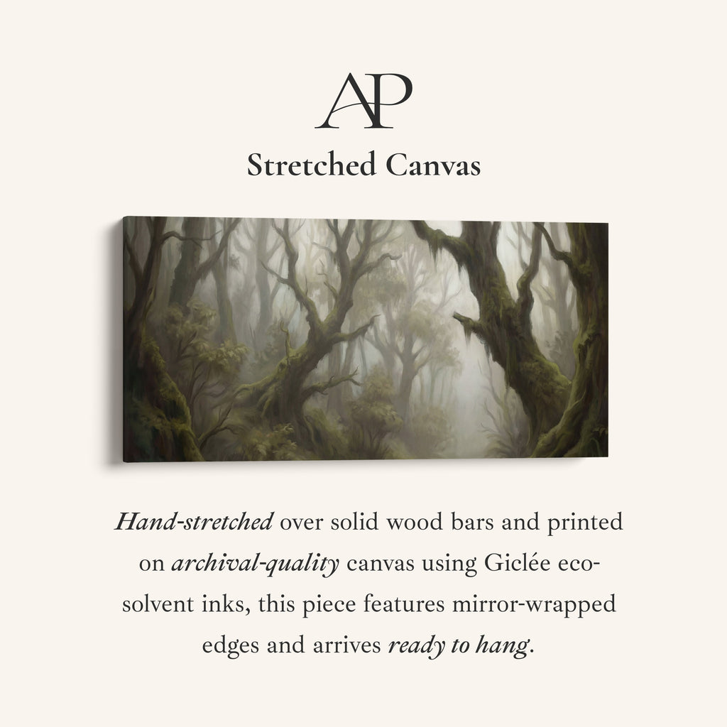 Bedroom Wall Art Foggy Twisted Forest Trees Oversized Wall Decor For Hallway