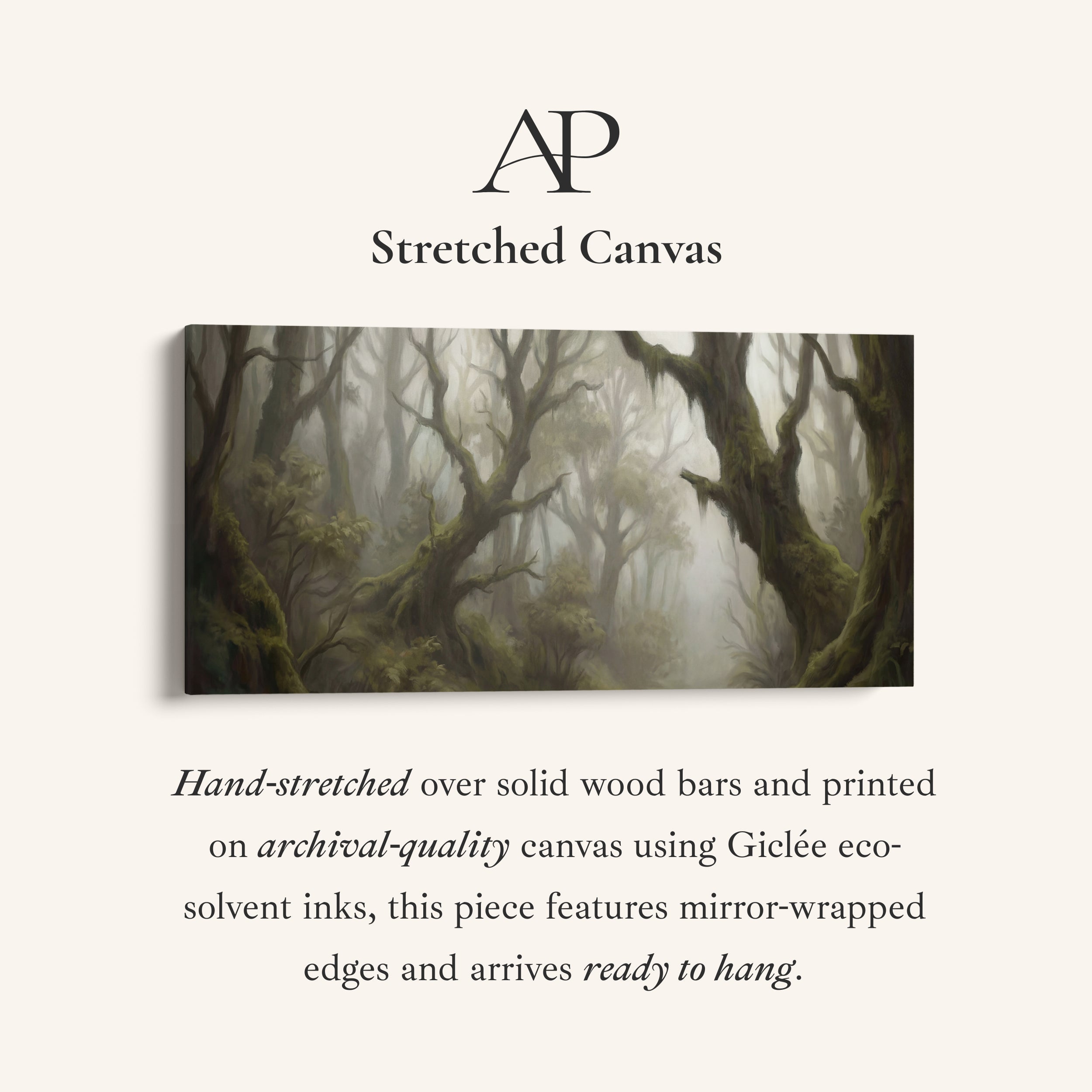 Bedroom Wall Art Foggy Twisted Forest Trees Oversized Wall Decor For Hallway