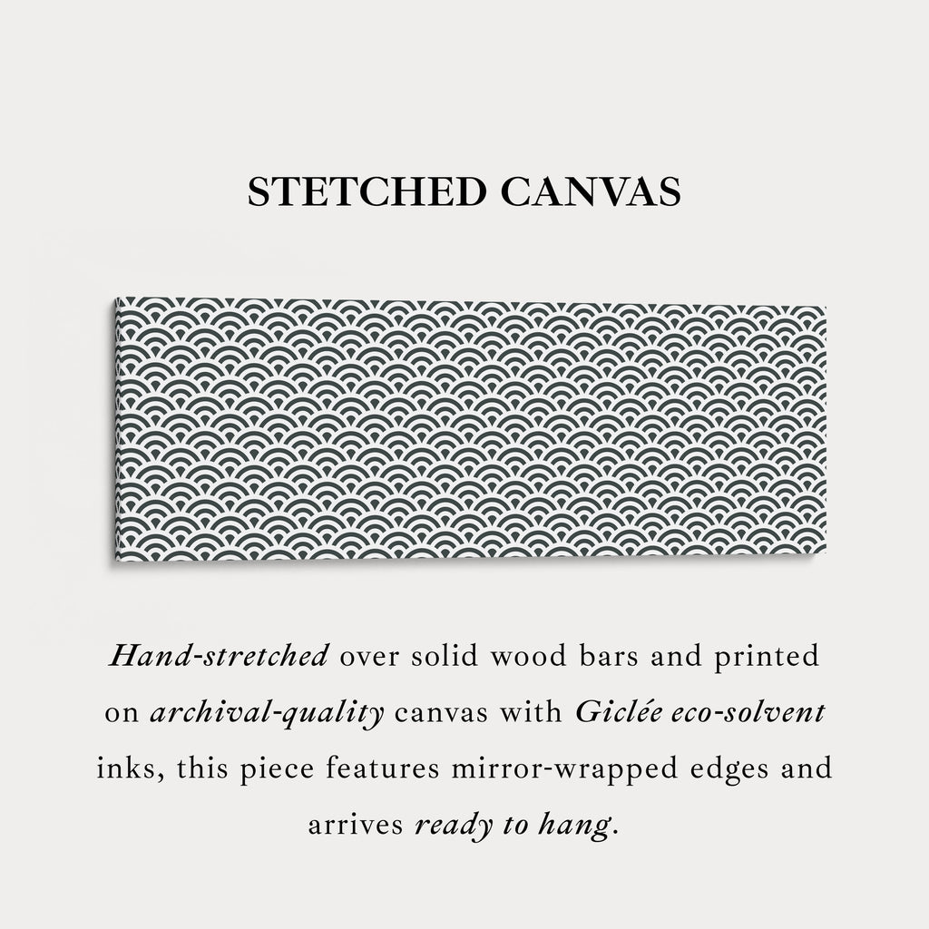 Horizontal Wall Art Black & White Japandi Waves