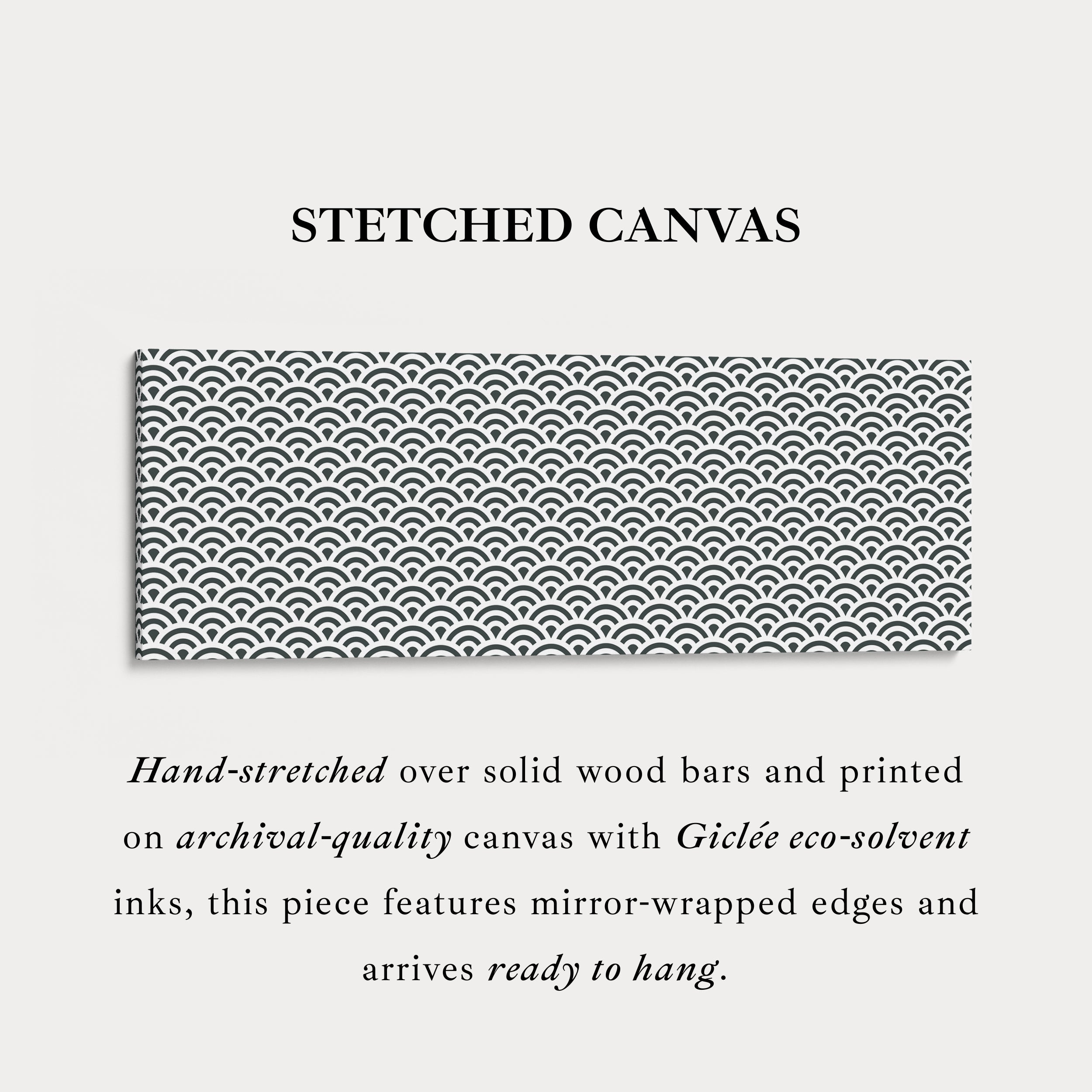 Horizontal Wall Art Black & White Japandi Waves