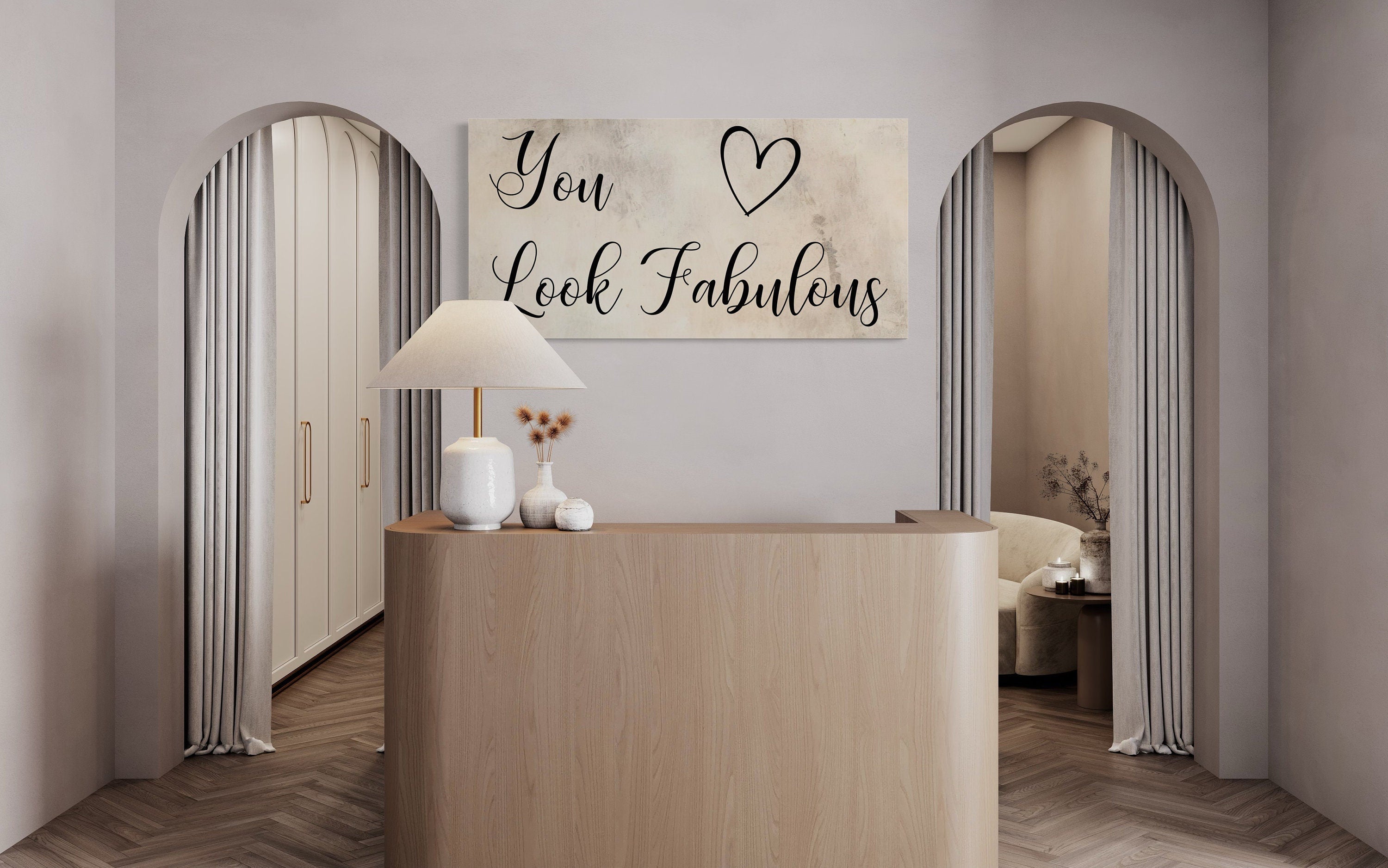 Hair Salon Wall Art – Chic Salon Canvas Sign | You Look Fabulous Décor