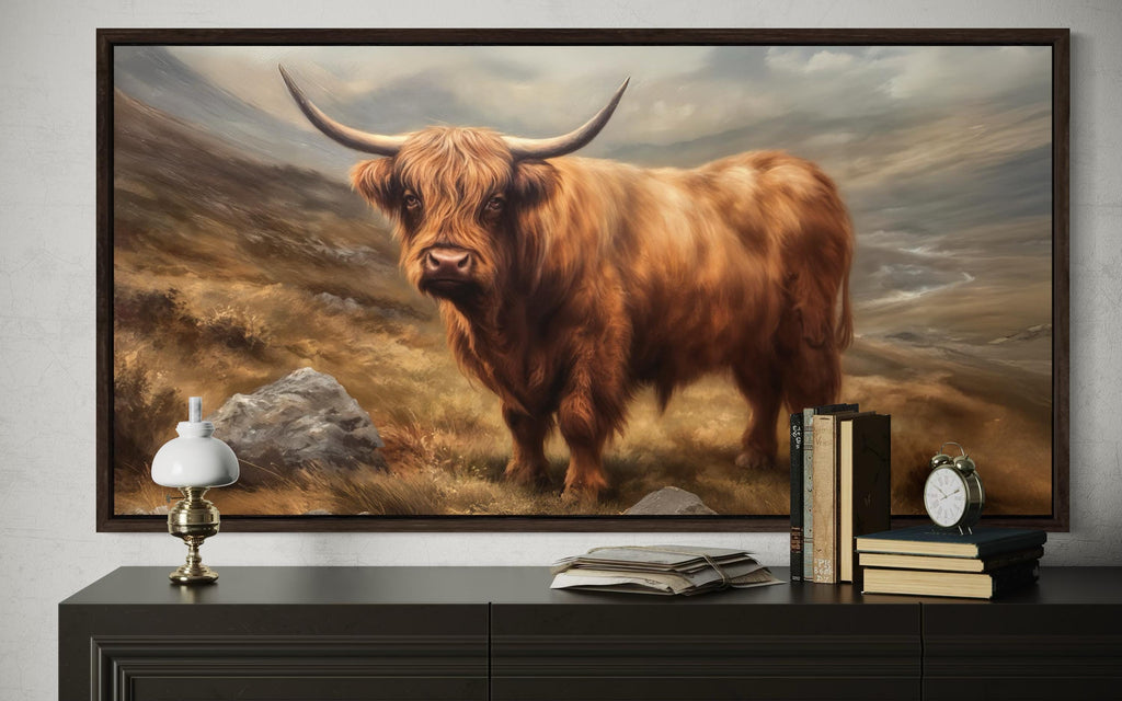 Highland Cow Rustic Farm Animal Wall Art