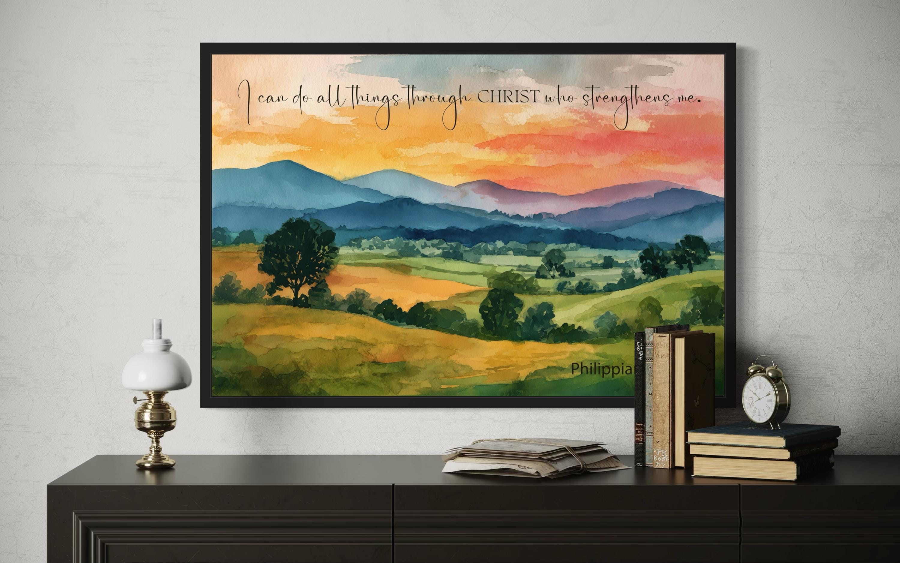 I Can Do All Things Through Christ Philippians 4:13  Scripture Wall Art