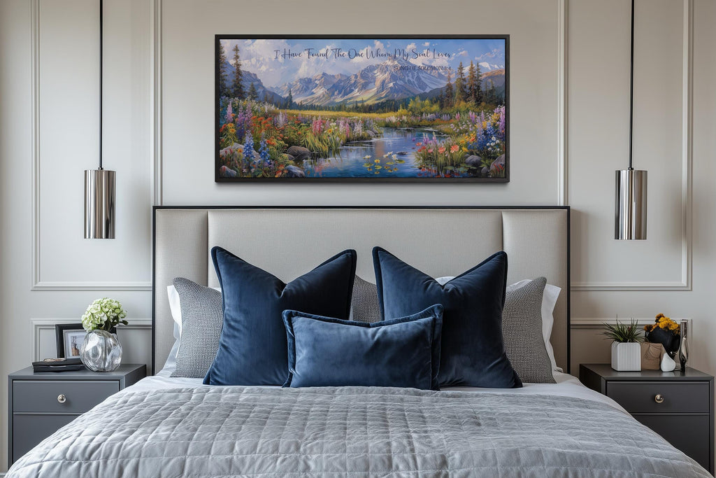 I Have Found The One Whom My Soul Loves Scripture Wall Art On Mountain Landscape