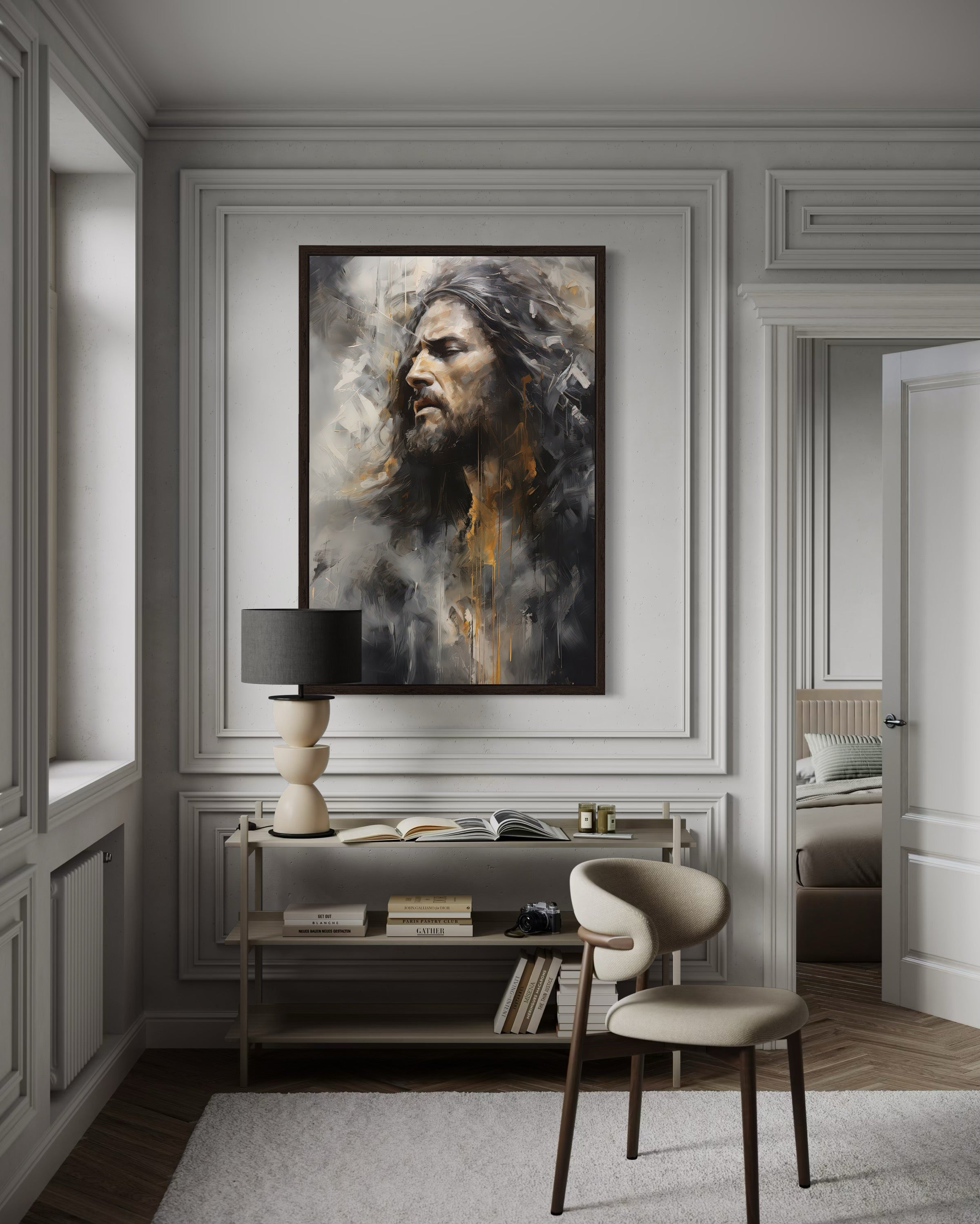 Jesus Christ Abstract Modern Christian Framed Canvas Wall Art