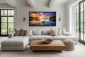 Lake Sunrise Wall Art – Serene Lake Canvas Print for Rustic Cabin Decor
