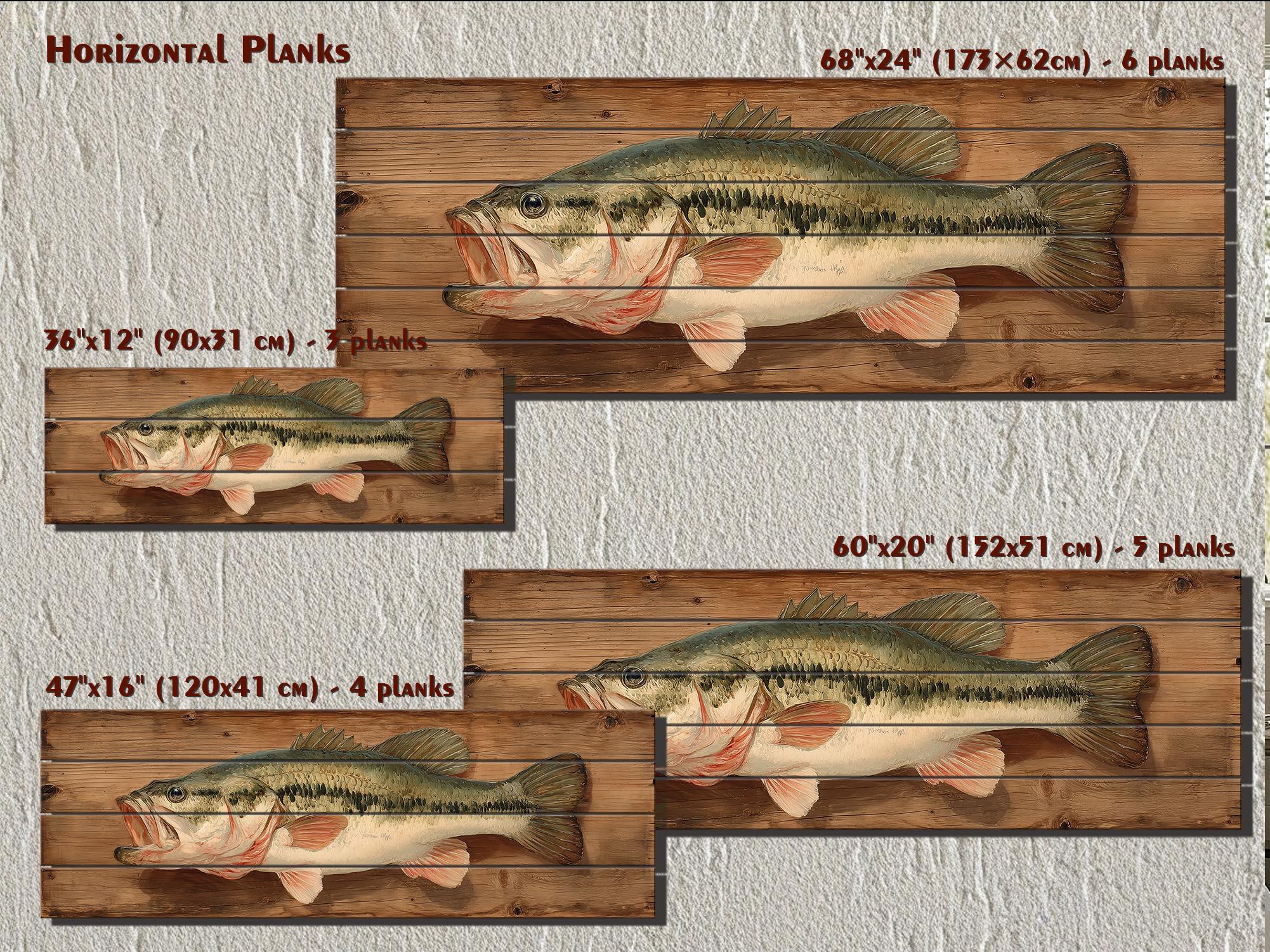 Largemouth Bass Distressed Wood Wall Art For Fishing Cabin Decor