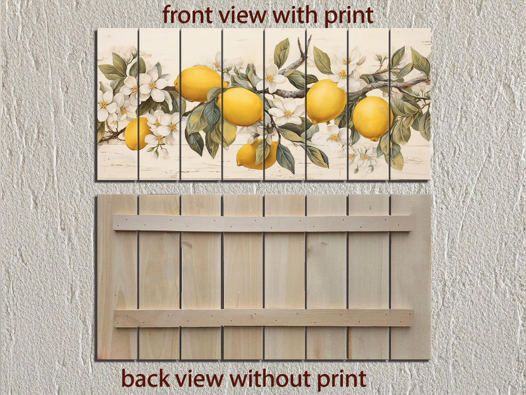 Lemon Tree Branch Distressed Wood Wall Art