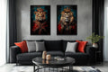 Lion King And Queen Victorian Portrait Set of 2 Wall Art
